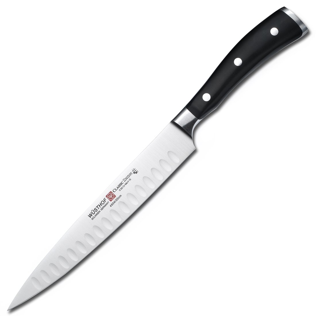 w-sthof-classic-ikon-8-hollow-edge-carving-knife-black-forged-full-tang-stainles image 1