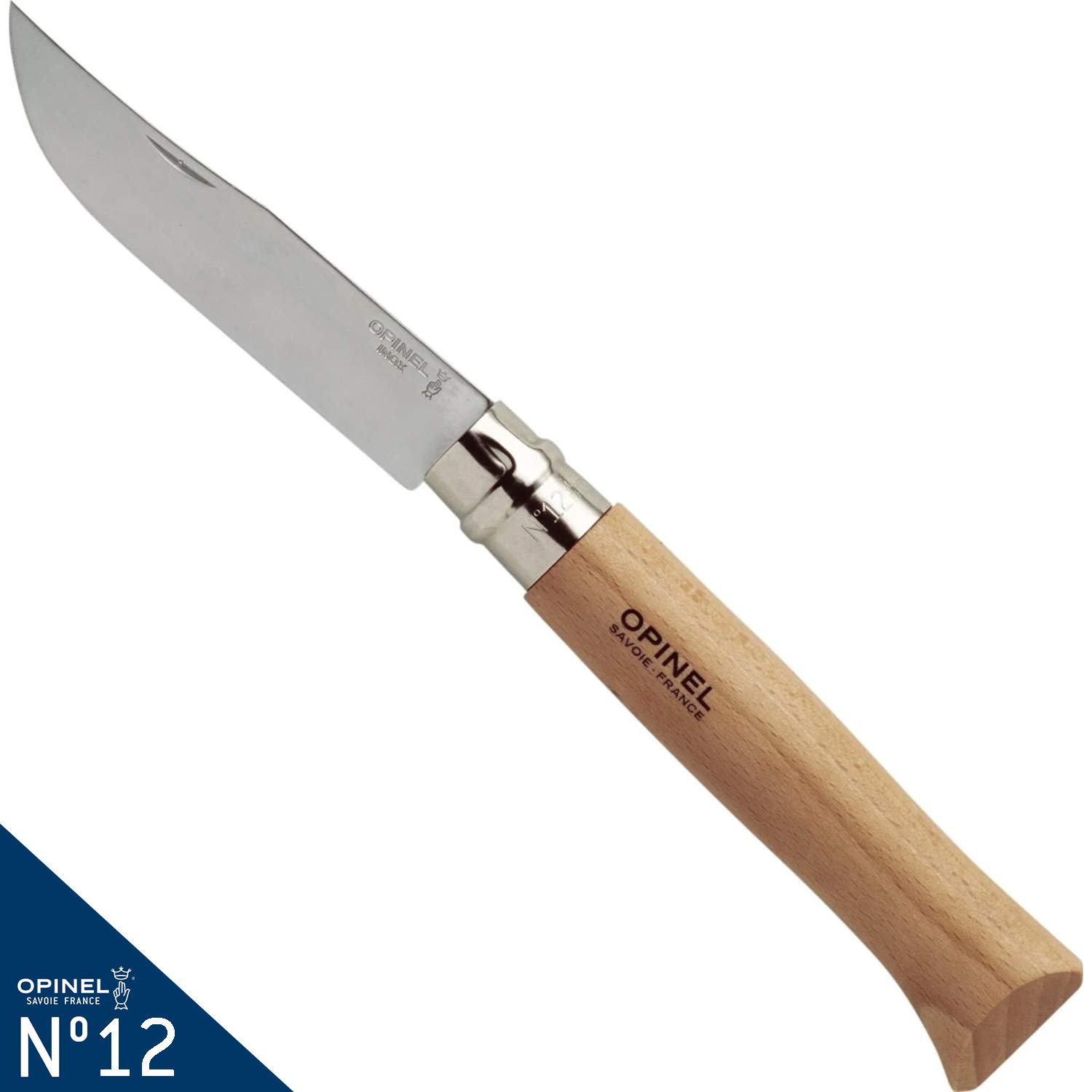 opinel-no-12-inox-stainless-steel-folding-pocket-knife-with-beechwood-handle-and image 2