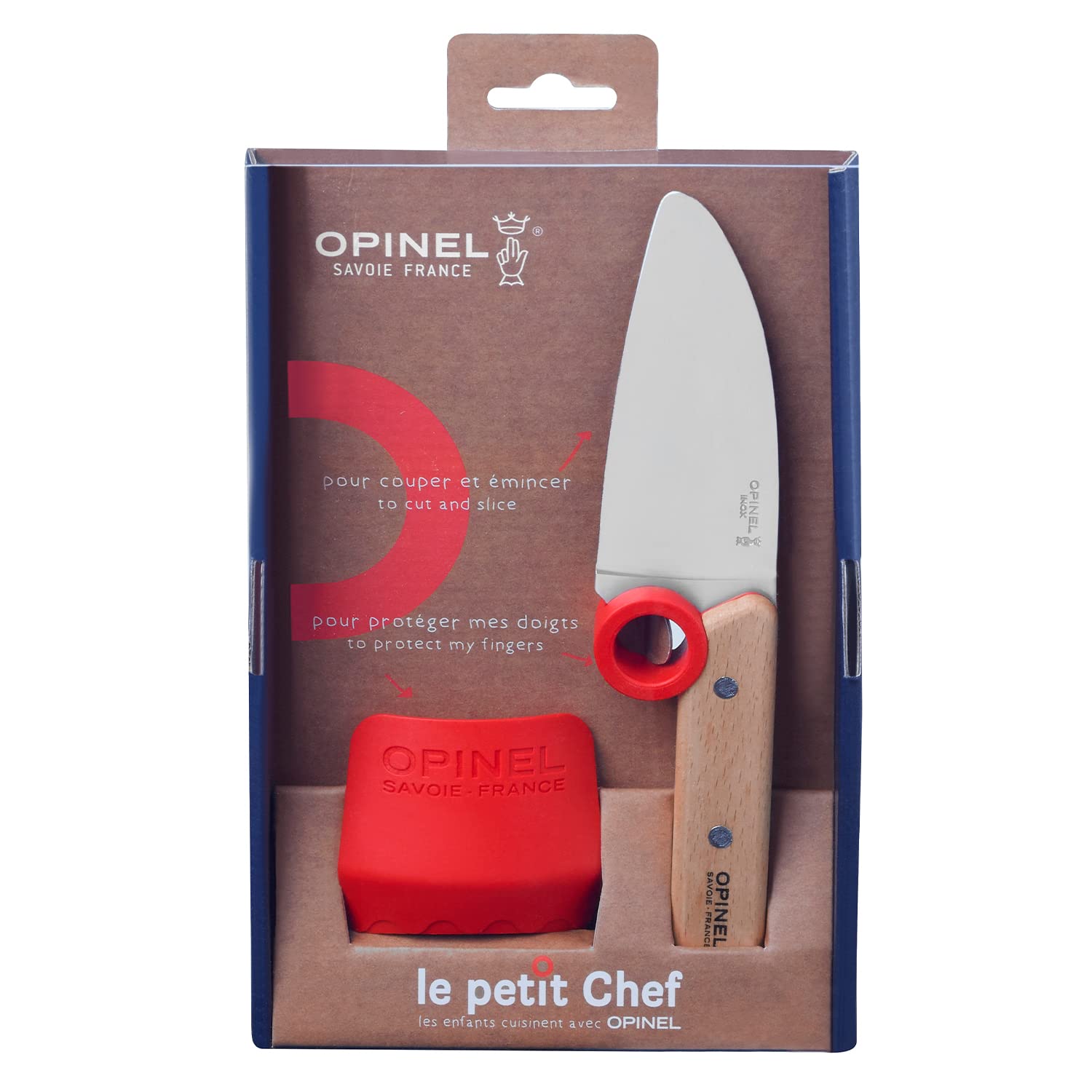 opinel-le-petit-chef-2-piece-kids-knife-set-rounded-tip-chef-knife-and-finger-gu image 4