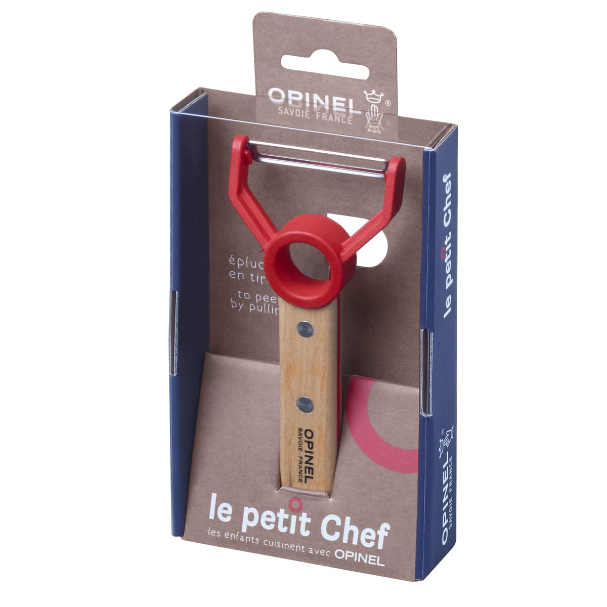 opinel-le-petit-chef-children-s-peeler-finger-pull-veggie-peeler-with-beechwood- image 2