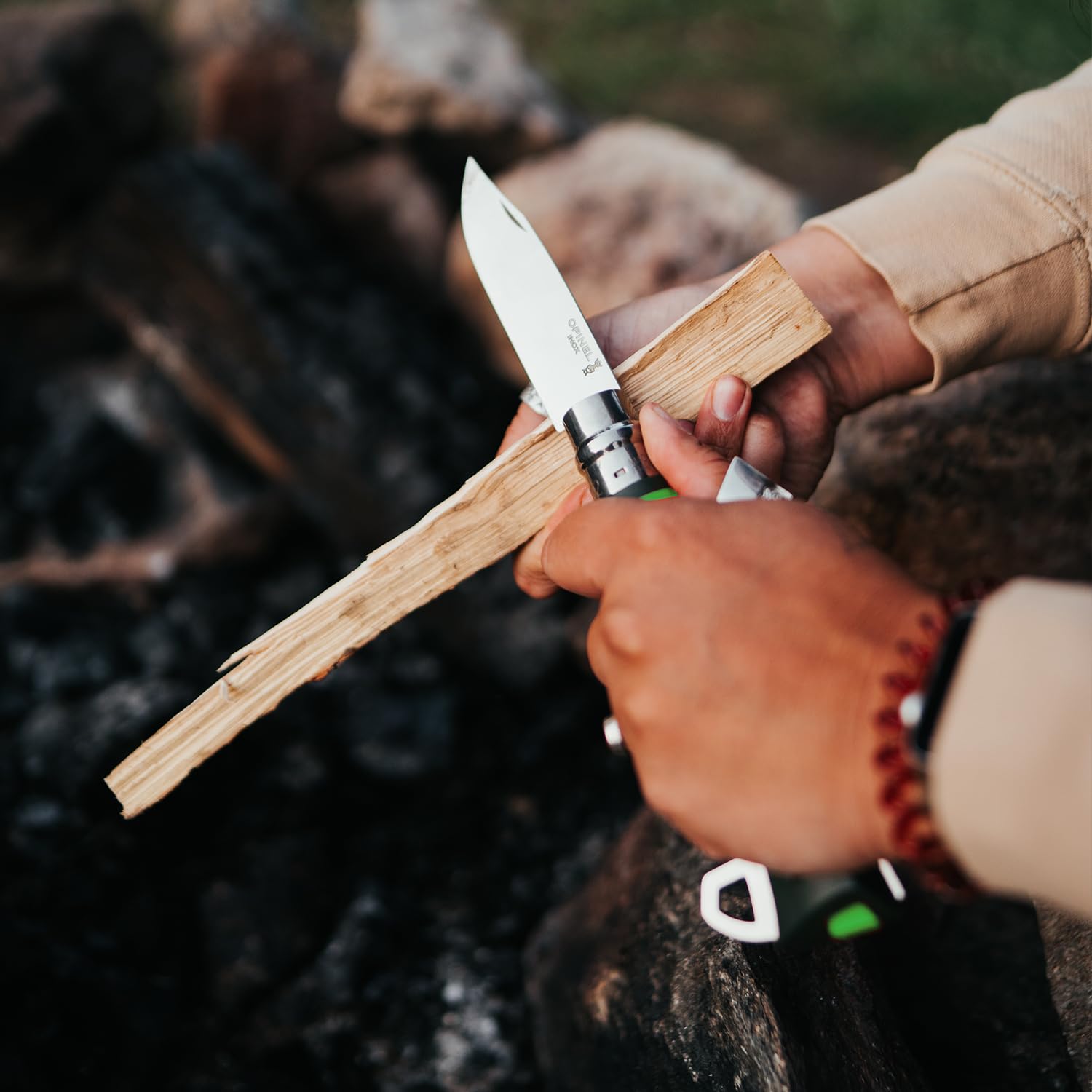 opinel-no-12-explore-outdoor-folding-knife-green-virobloc-locked-camping-folding image 7
