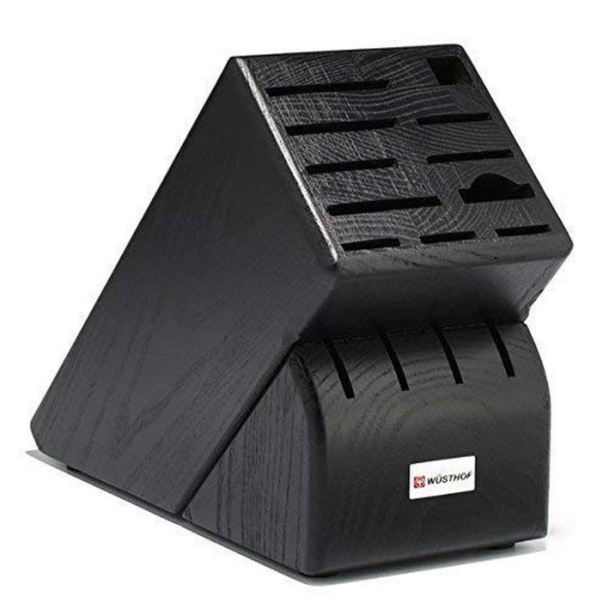 w-sthof-15-slot-black-wood-knife-storage-block-angled-countertop-knife-block-wit image 1
