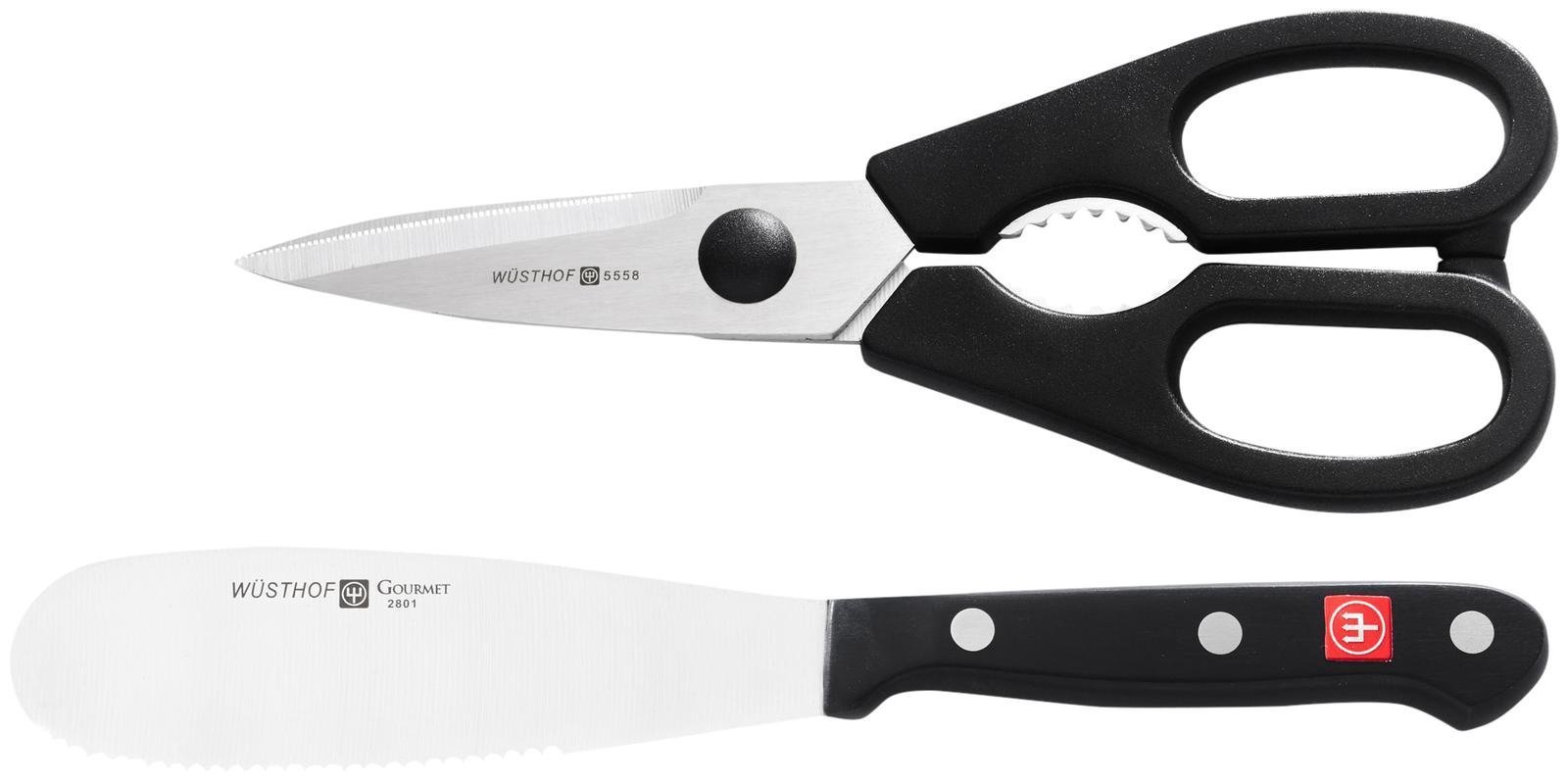 w-sthof-gourmet-2-piece-spreader-and-kitchen-shears-set-model-8757-5-serrated-sa image 1