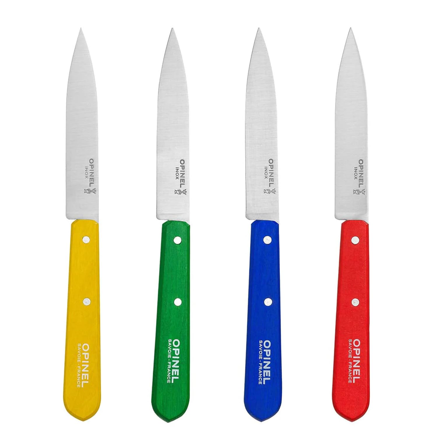 opinel-no-112-4-piece-paring-knife-set-stainless-steel-blades-with-painted-hornb image 1