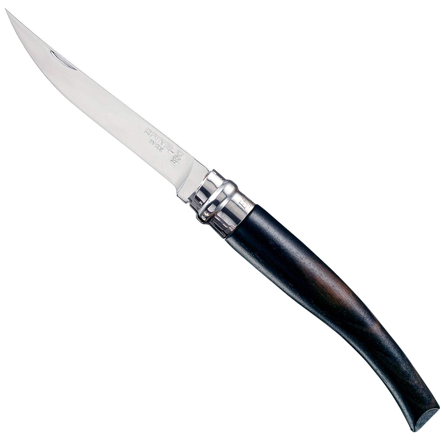 opinel-slim-line-10-ebony-pocket-knife-mirror-polished-flexible-blade-ebony-hand image 1