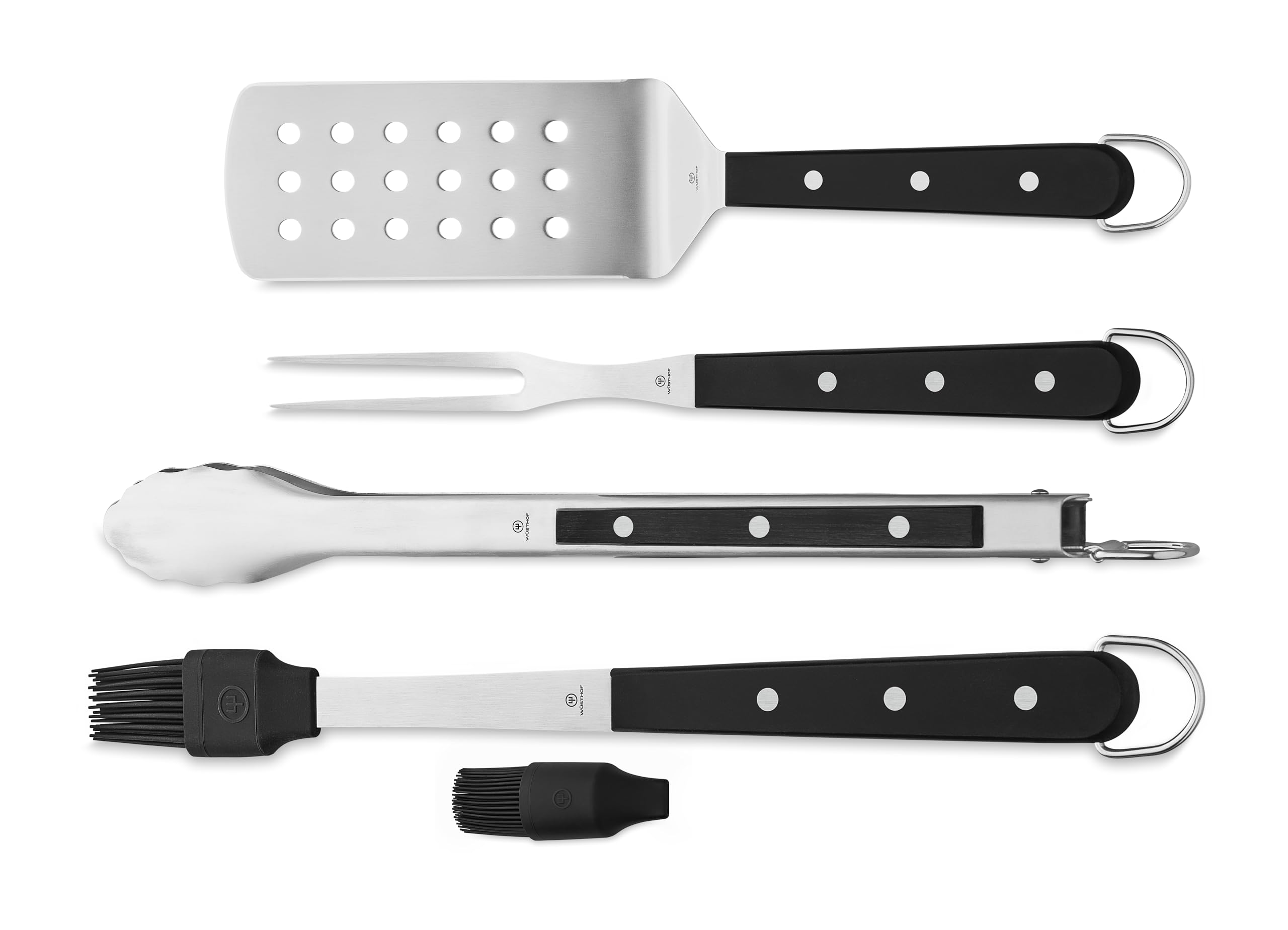 w-sthof-4-piece-bbq-chef-s-tools-set-turner-meat-fork-basting-brush-and-tongs-in image 1
