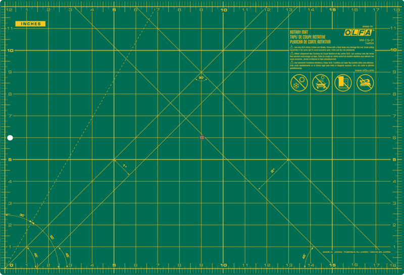 olfa-rty-2cyel-st-01-fabric-cutting-kit-with-45mm-rotary-cutter-and-12x18-cuttin image 2