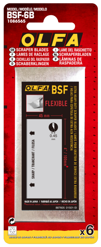 olfa-bsf-6b-100mm-flexible-dual-edge-scraper-blade-carbon-tool-steel-6-pack image 2