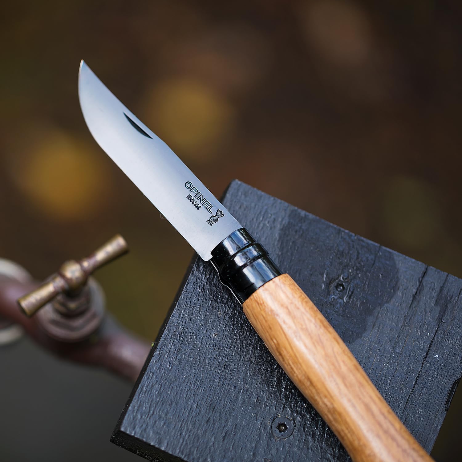 opinel-no-08-stainless-steel-folding-pocket-knife-black-oak-handle-with-black-co image 8