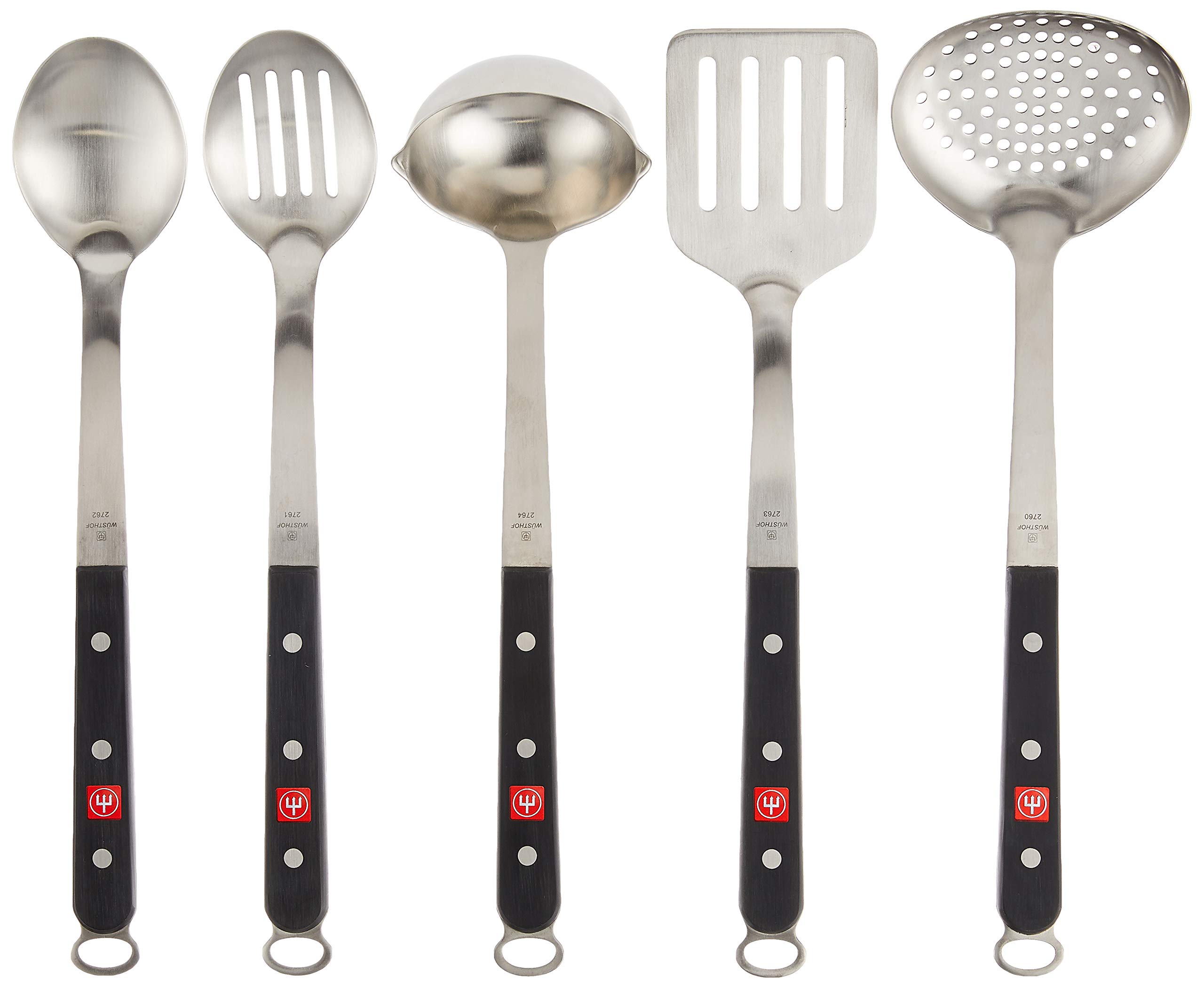 w-sthof-five-piece-kitchen-tool-set-brushed-stainless-steel-utensils-14-inch image 1