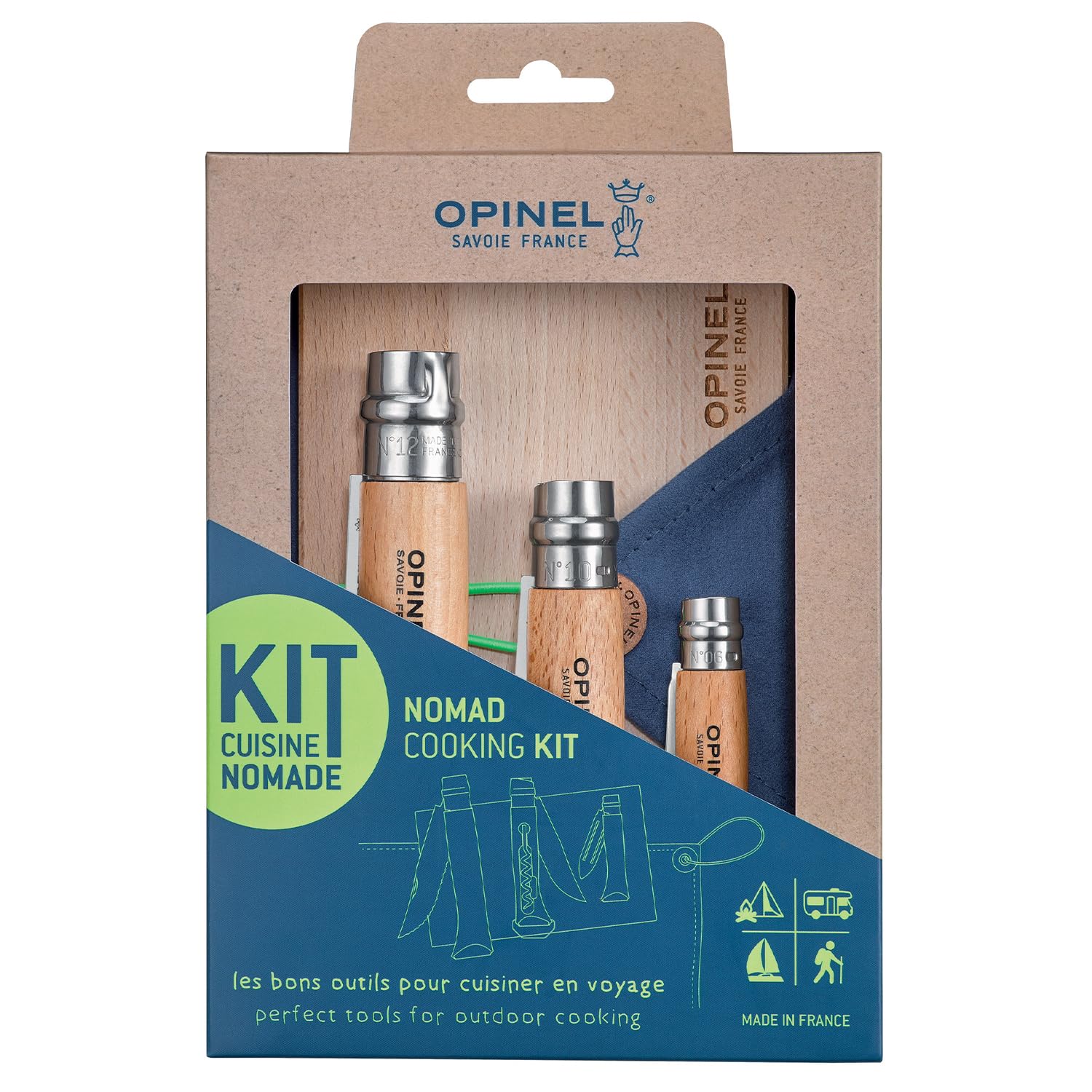 opinel-nomad-camping-kitchen-utensil-kit-no-12-serrated-knife-no-10-corkscrew-kn image 1
