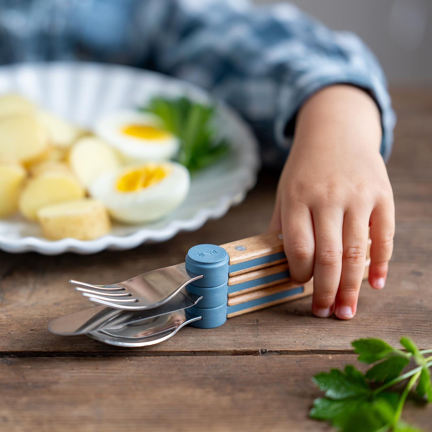 opinel-le-petit-gourmet-3-piece-children-s-cutlery-set-coral-dull-tip-kid-safe-k image 8