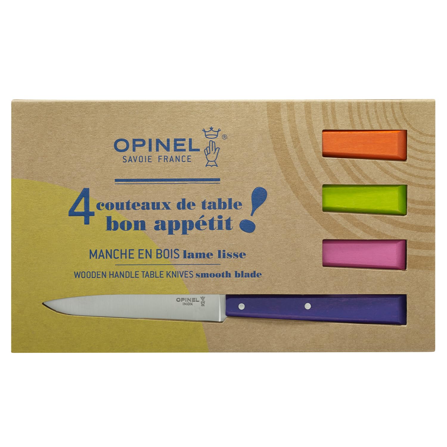 opinel-no-125-bon-appetit-steak-knife-set-of-4-painted-hornbeam-handles-12c27-st image 2