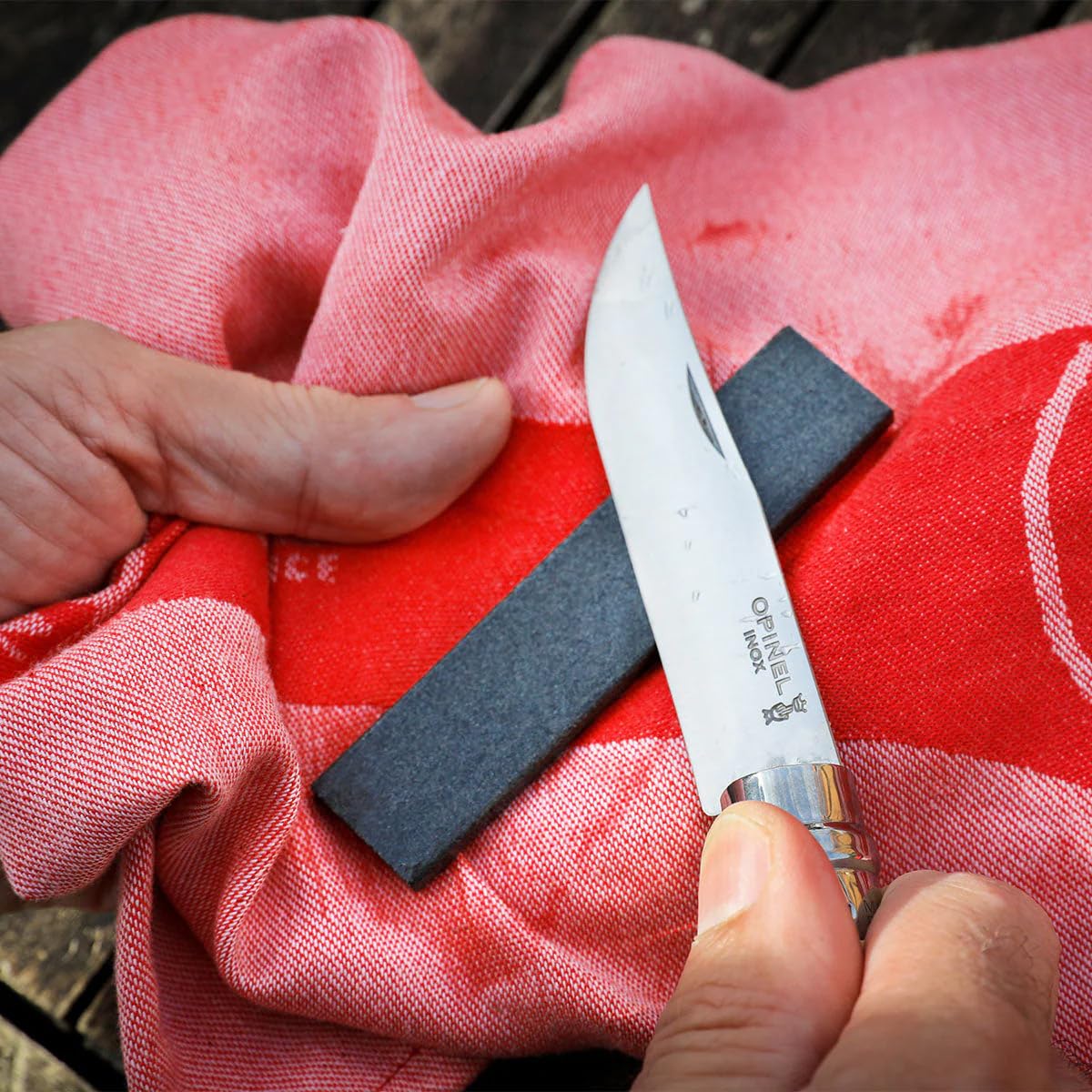 opinel-natural-sharpening-whetstone-italian-shell-sandstone-10-cm-knife-sharpeni image 2