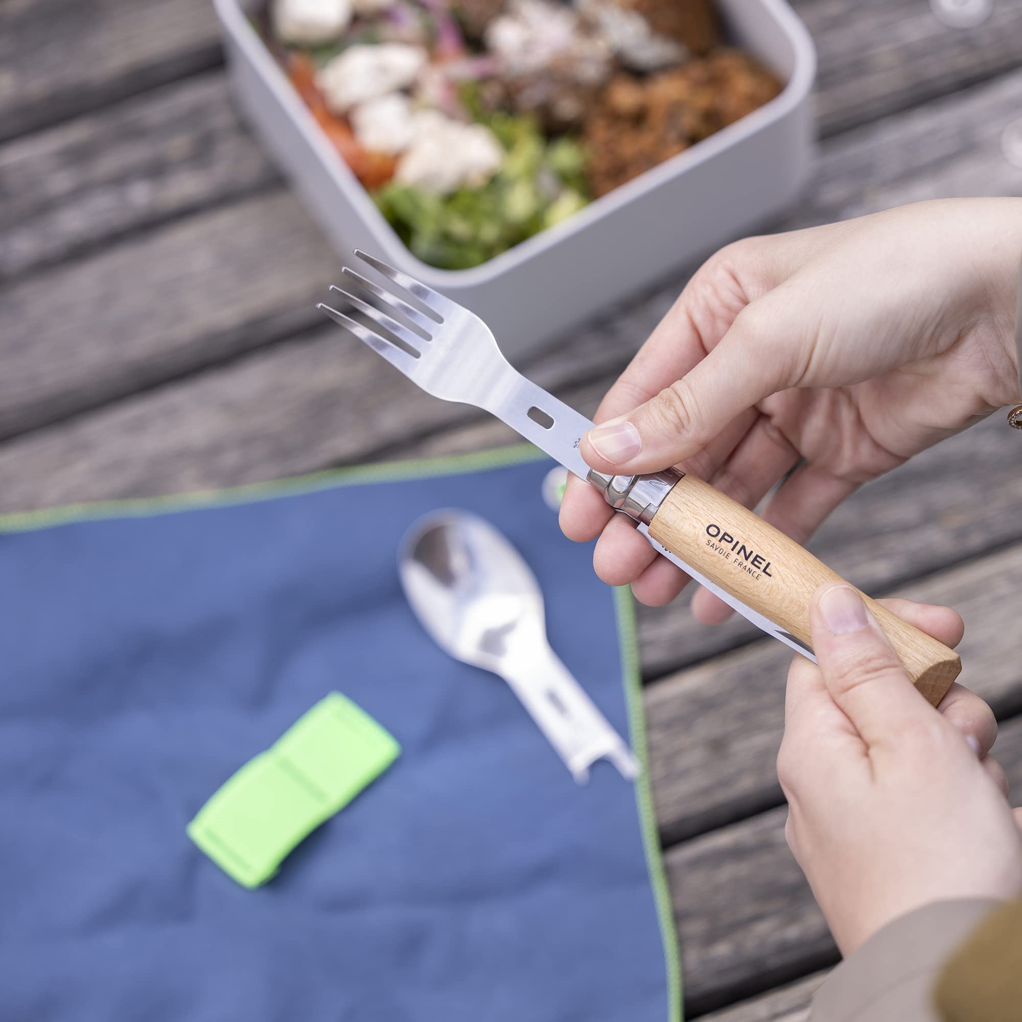 opinel-picnic-cutlery-insert-set-with-no-08-stainless-steel-folding-knife-fork-a image 5