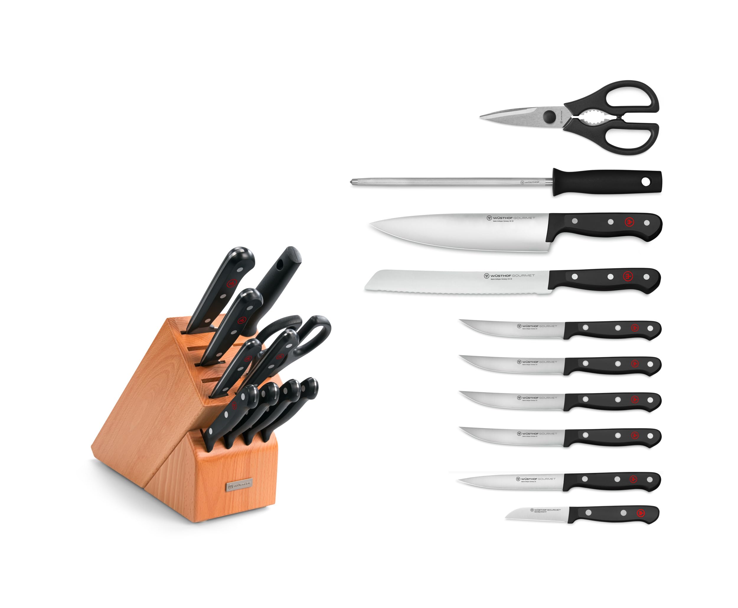 w-sthof-gourmet-11-piece-knife-block-set-with-15-slot-beech-wood-block image 2