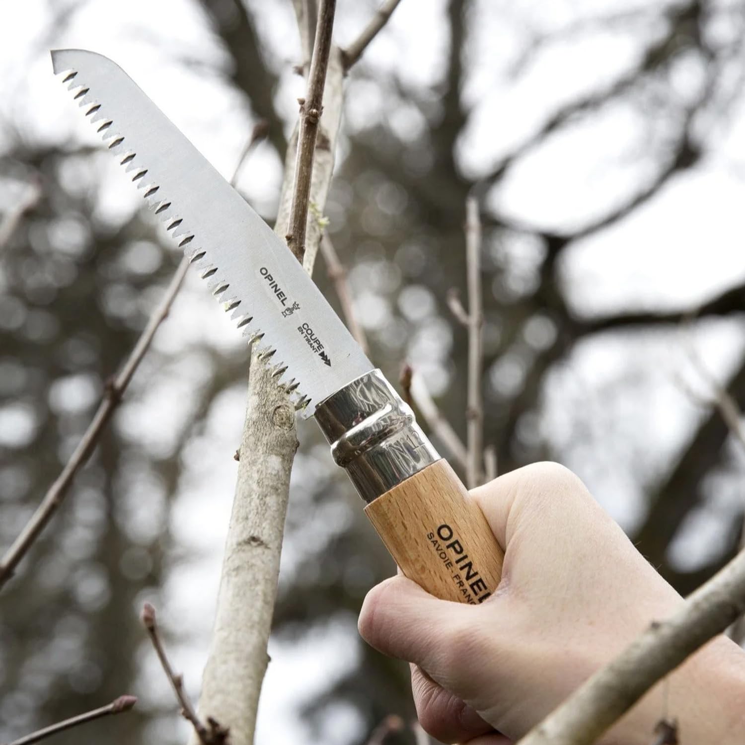 opinel-no-12-folding-saw-carbon-steel-blade-with-beechwood-handle-for-gardening- image 8