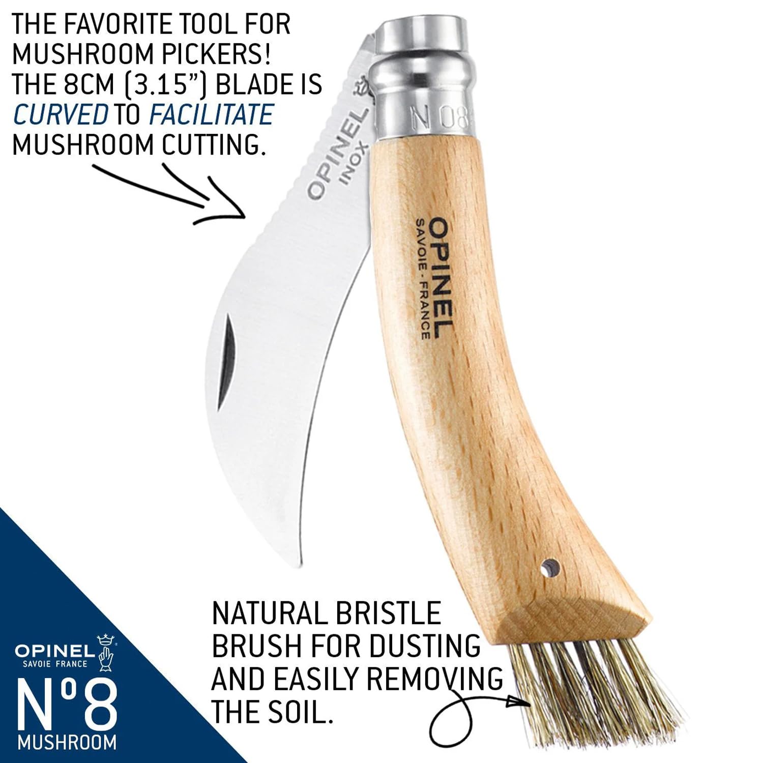 opinel-no-08-mushroom-knife-curved-sandvik-stainless-blade-beechwood-handle-with image 2