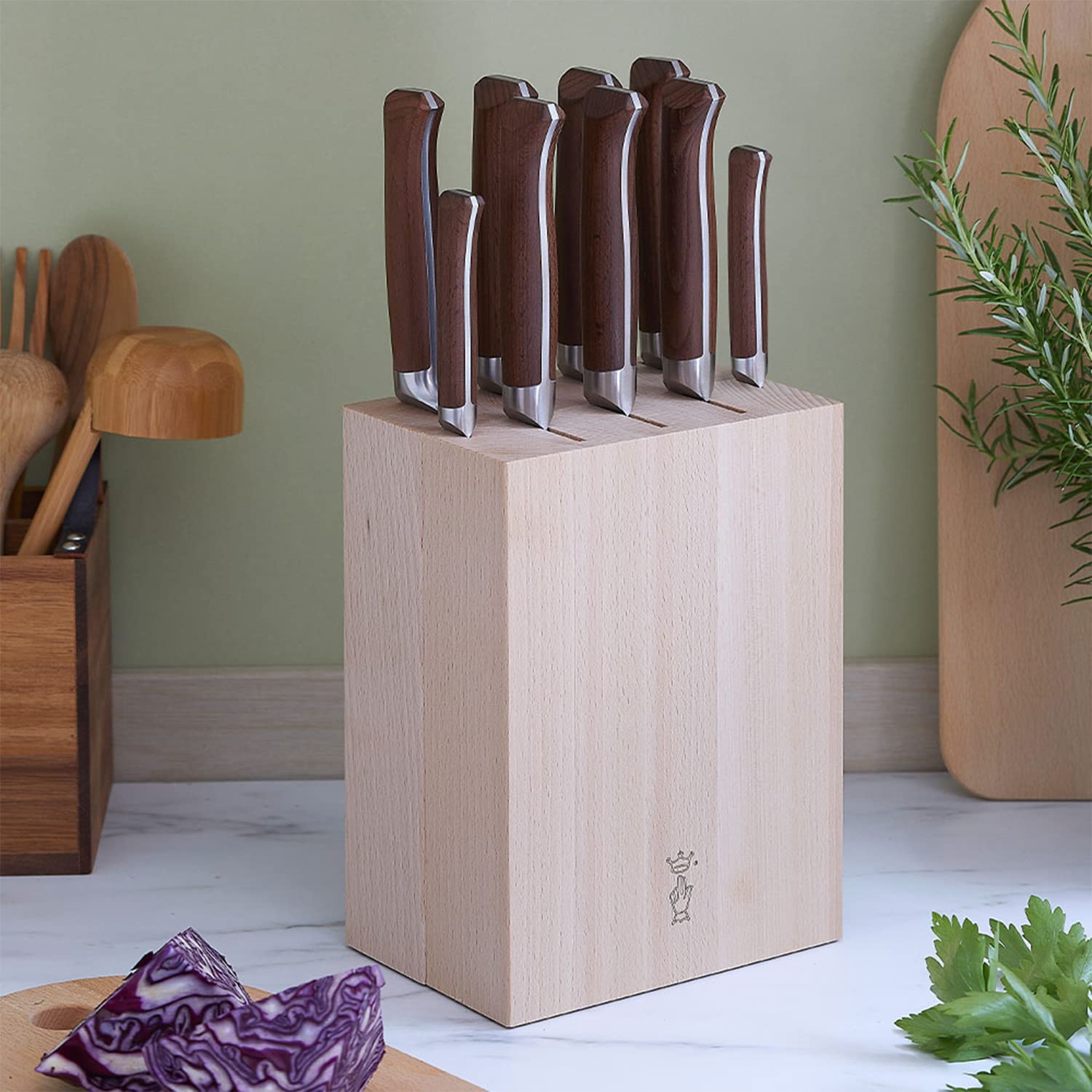 opinel-beech-wood-knife-storage-block-9-slot-kitchen-knife-holder-simple-french- image 5