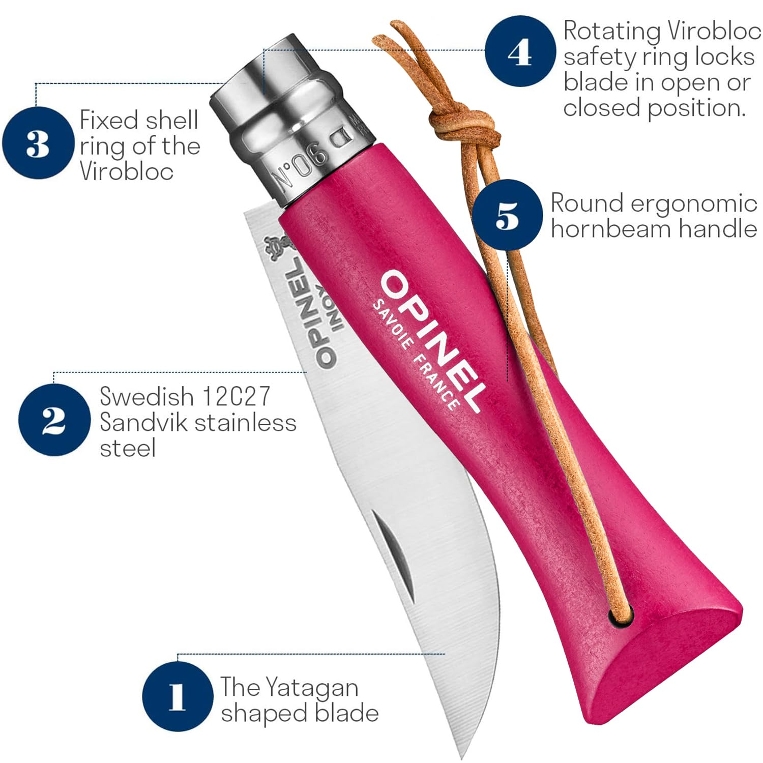 opinel-no-6-colorama-stainless-steel-folding-pocket-knife-everyday-carry-with-pa image 3