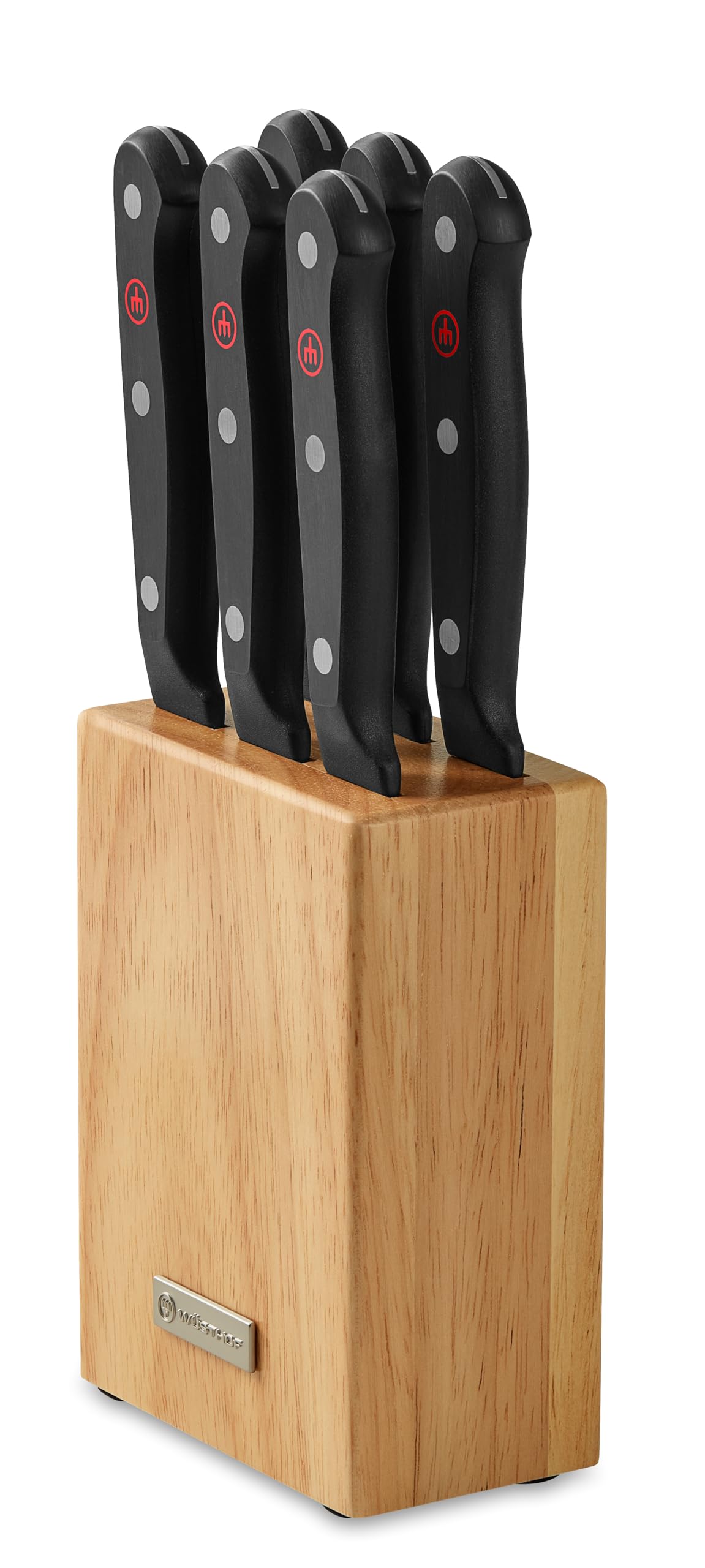w-sthof-gourmet-7-piece-steak-knife-block-set-one-piece-chrom-molybdenum-vanadiu image 1