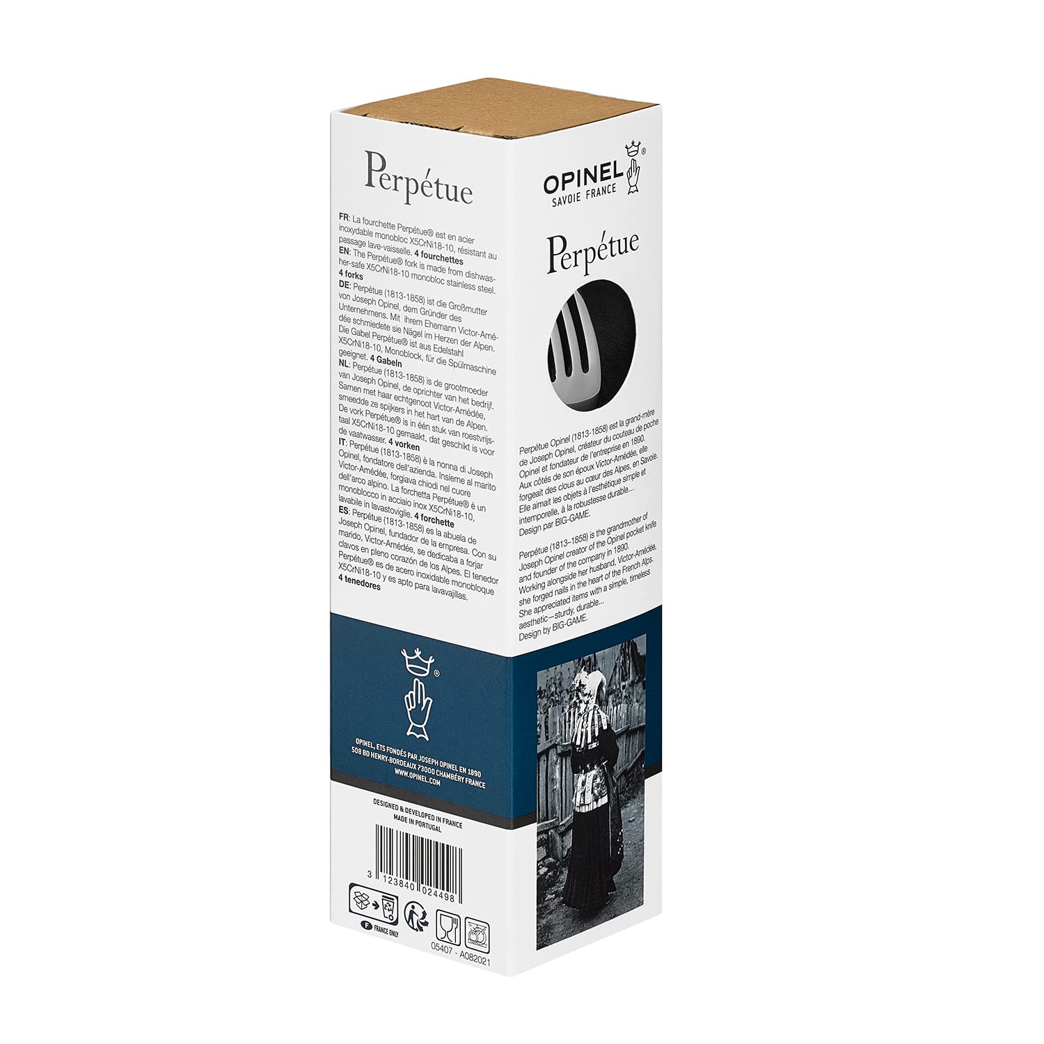 opinel-perp-tue-flatware-4-piece-fork-set-stainless-steel-dishwasher-safe-design image 2