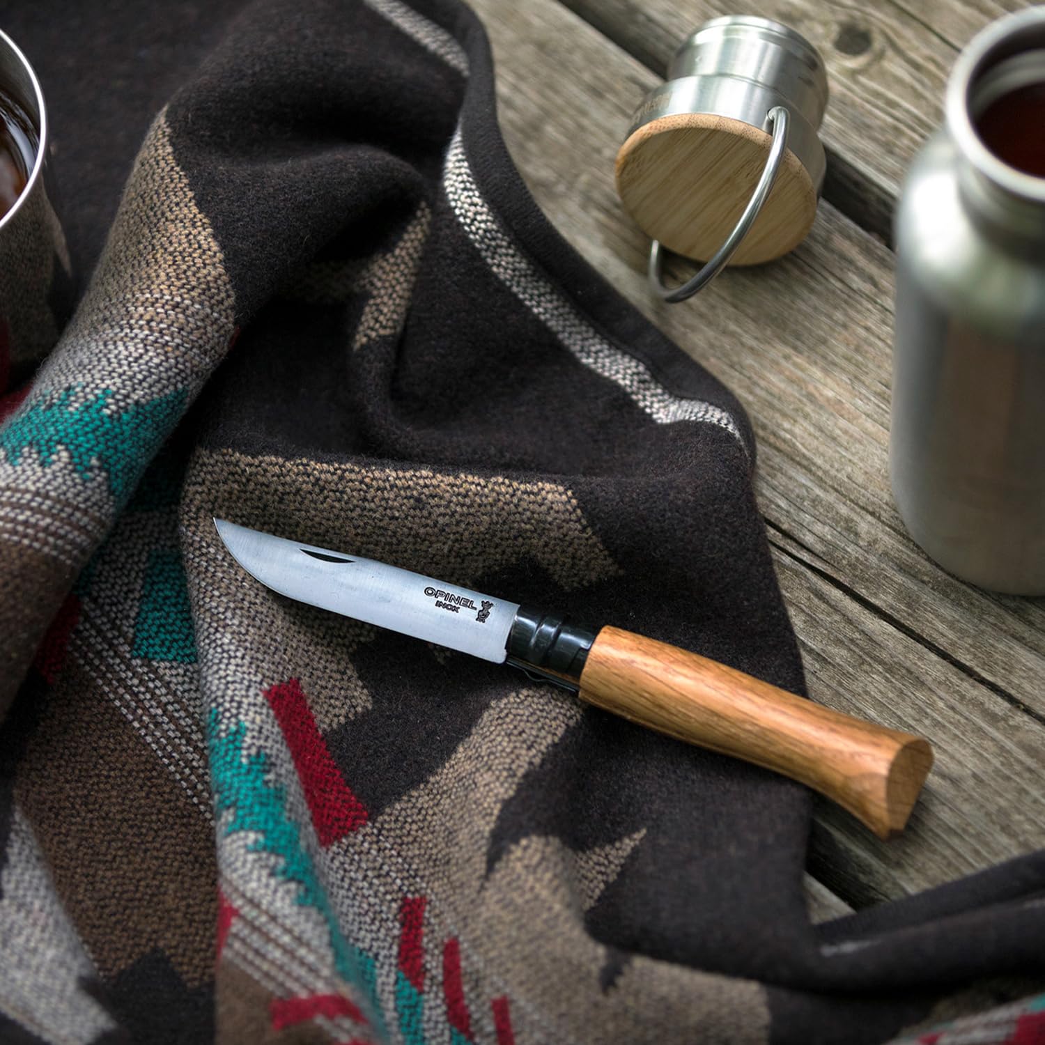 opinel-no-08-stainless-steel-folding-pocket-knife-black-oak-handle-with-black-co image 5