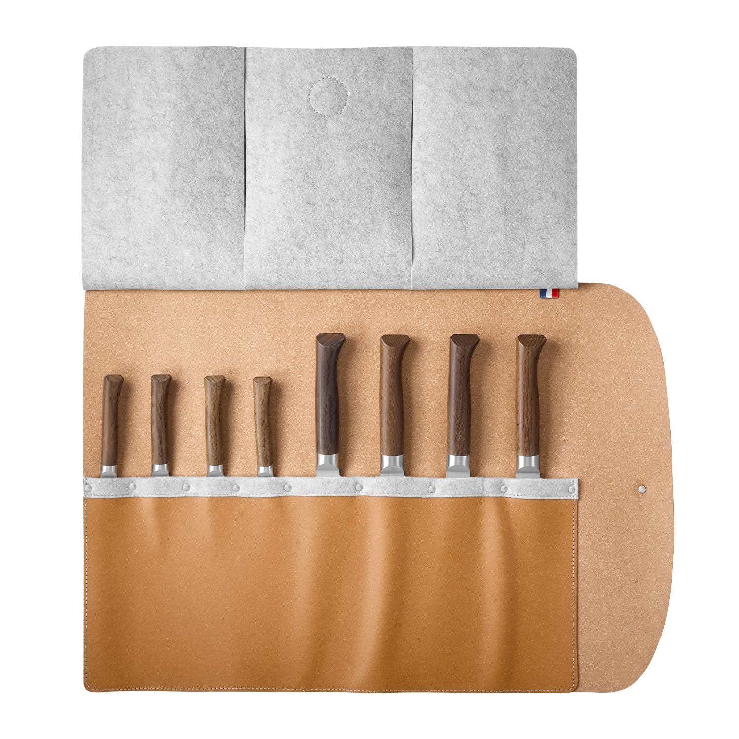 opinel-8-slot-recycled-leather-knife-roll-holds-up-to-8-chef-knives-up-to-10-inc image 2