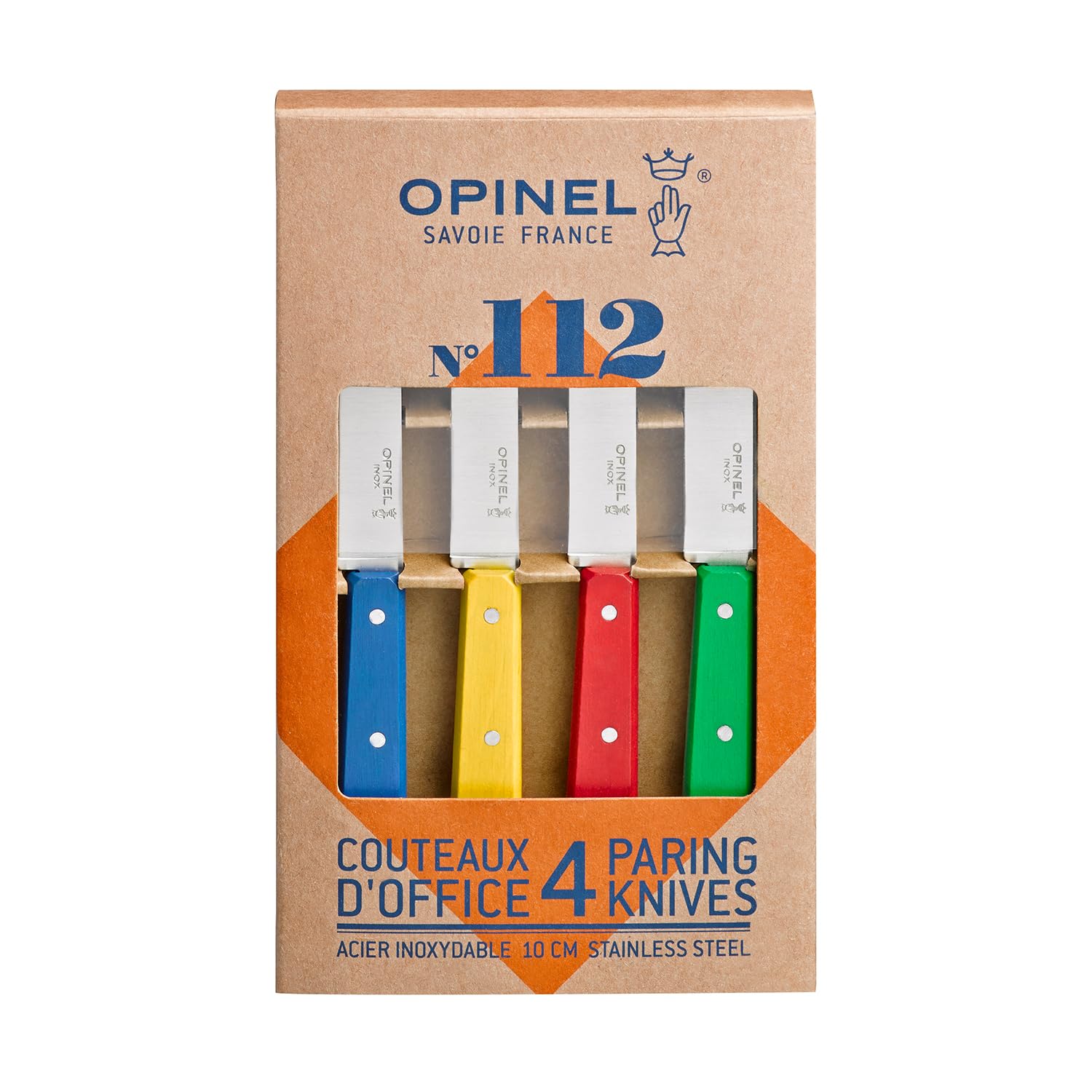 opinel-no-112-4-piece-paring-knife-set-stainless-steel-blades-with-painted-hornb image 7
