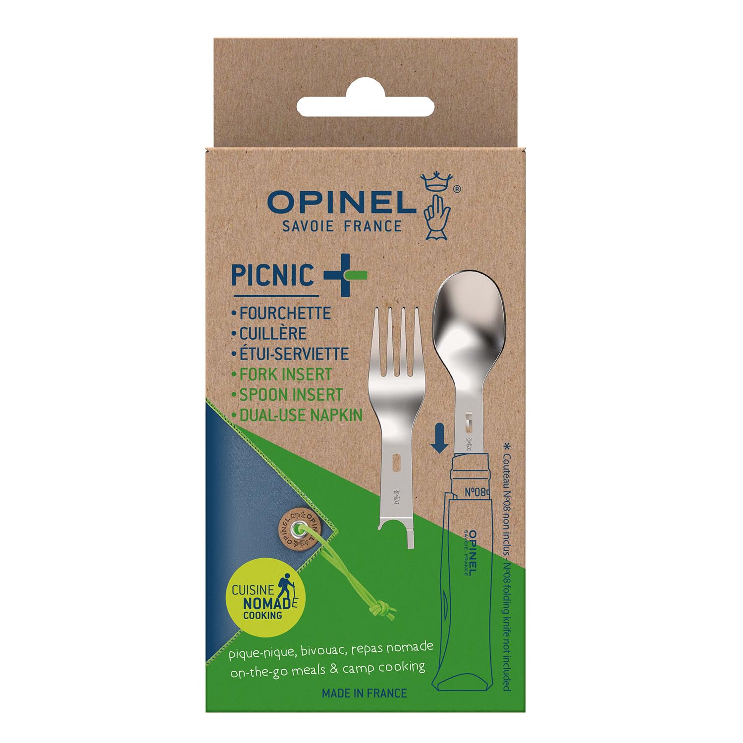 opinel-picnic-cutlery-insert-set-for-no-8-folding-knives-fork-spoon-micro-fiber- image 3