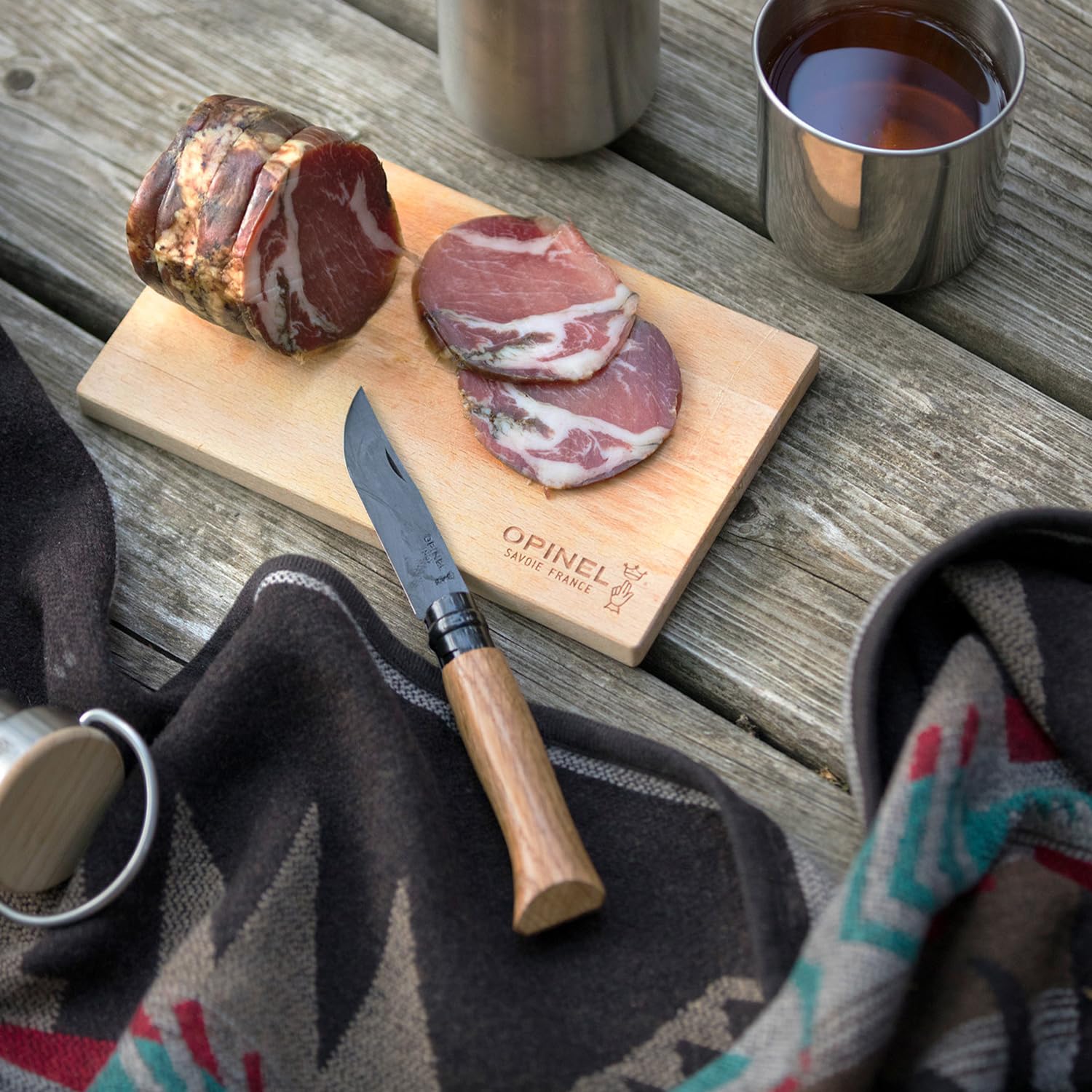 opinel-no-08-stainless-steel-folding-pocket-knife-black-oak-handle-with-black-co image 6