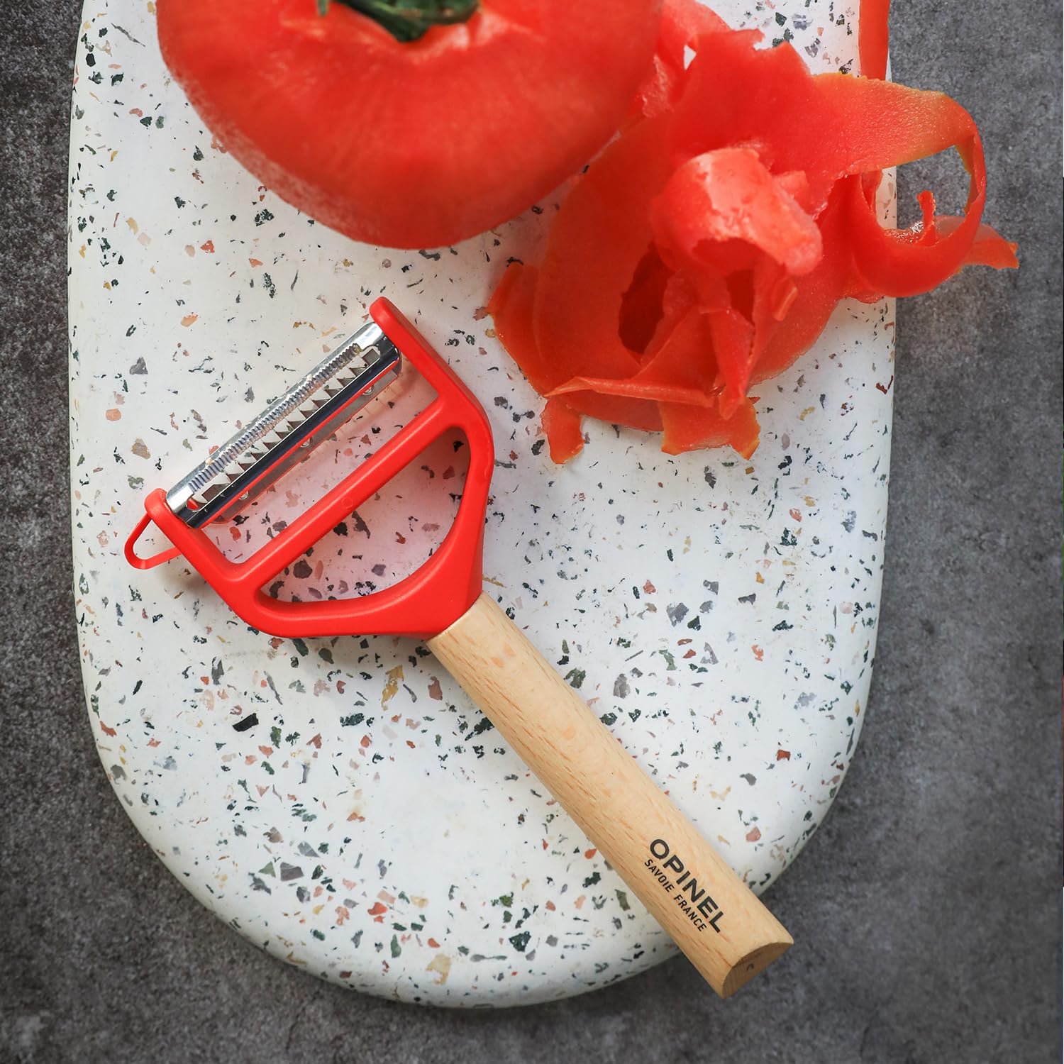 opinel-t-duo-wooden-vegetable-peeler-red-dual-stainless-steel-blades-for-peeling image 7