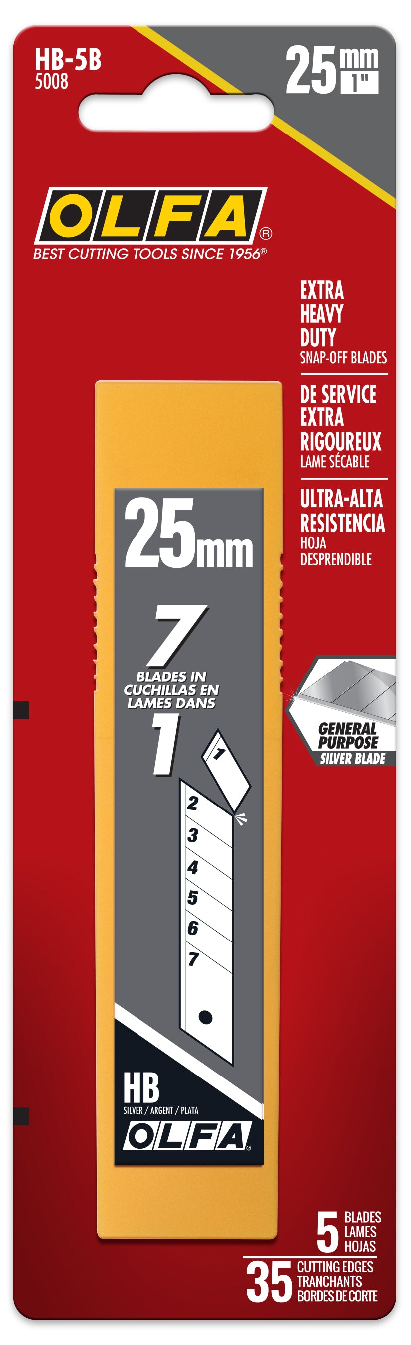 olfa-25mm-hb-silver-snap-off-blade-extra-heavy-duty-multi-pack-5-10-20-40 image 2