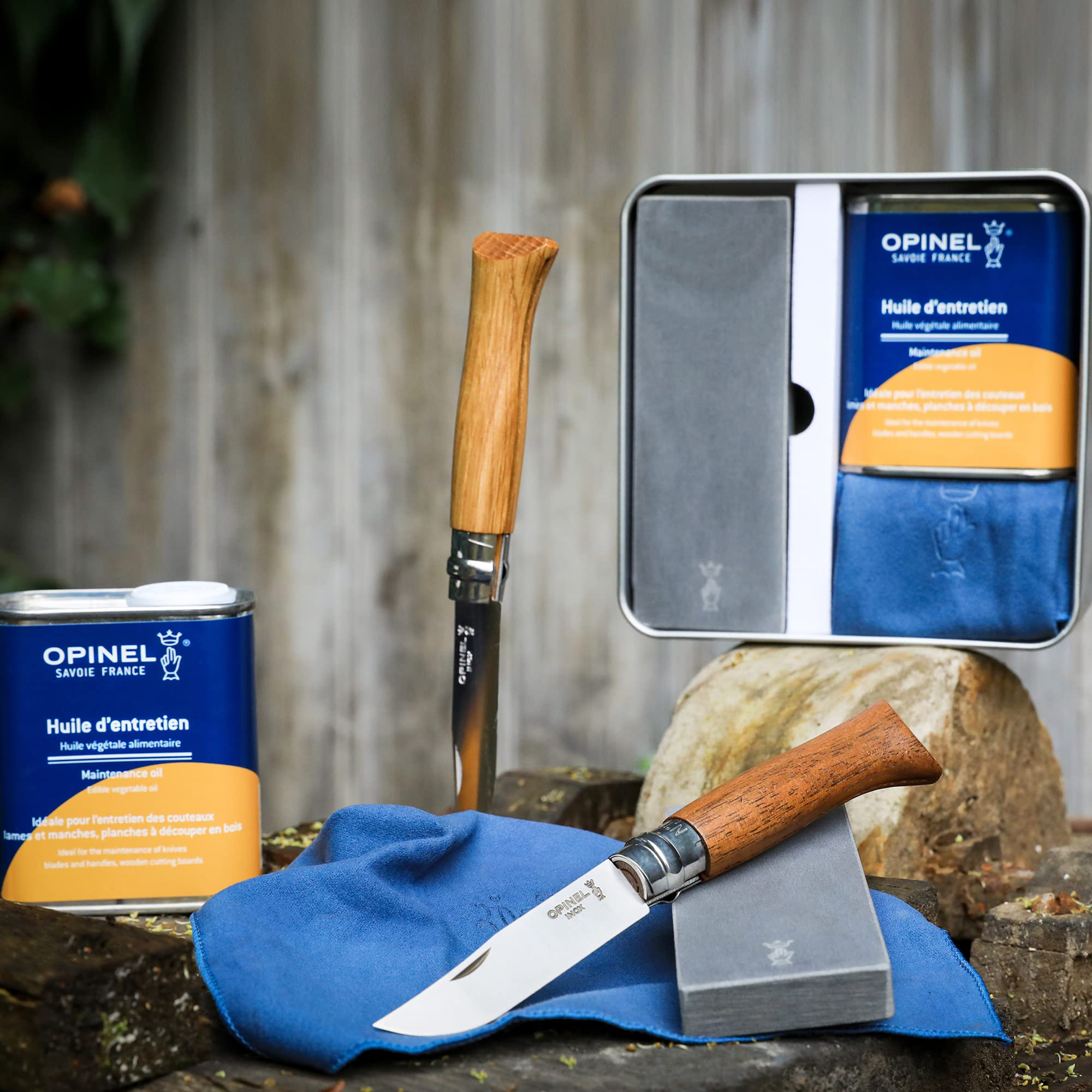 opinel-knife-maintenance-kit-with-sharpening-stone-plant-based-oil-microfiber-cl image 5