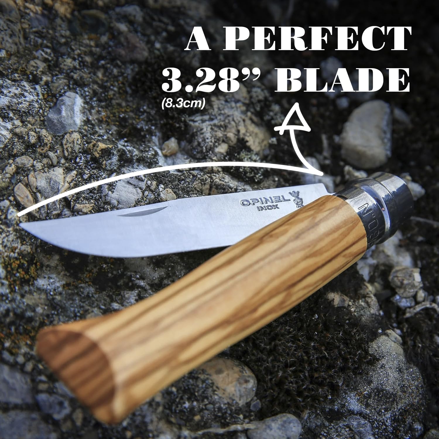 opinel-no-08-olivewood-folding-knife-with-sheath-stainless-steel-blade-wooden-gi image 3