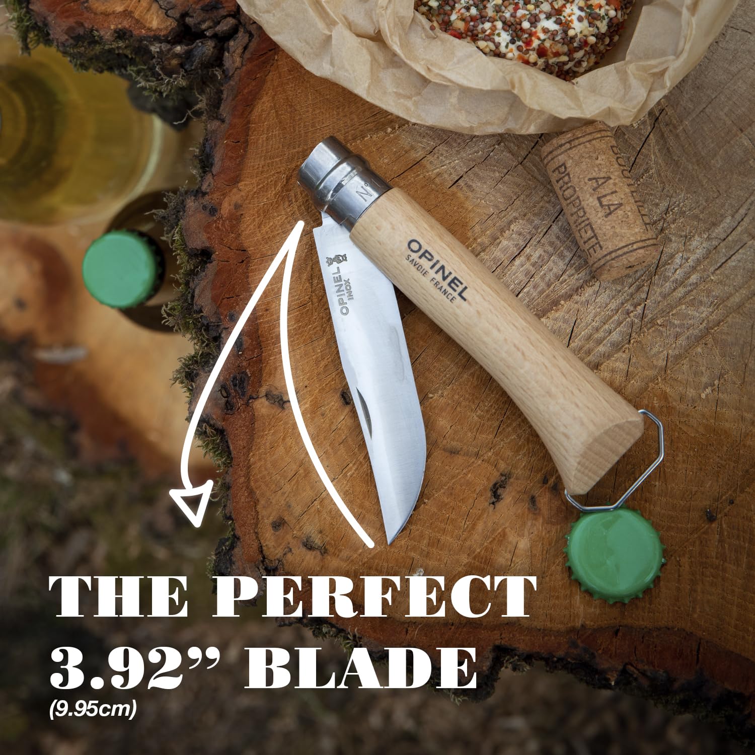 opinel-no-10-stainless-steel-corkscrew-wine-and-cheese-folding-knife-beechwood-h image 3