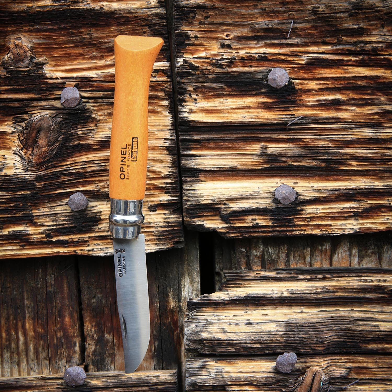 opinel-no-08-carbone-carbon-steel-folding-pocket-knife-with-beechwood-handle-and image 6