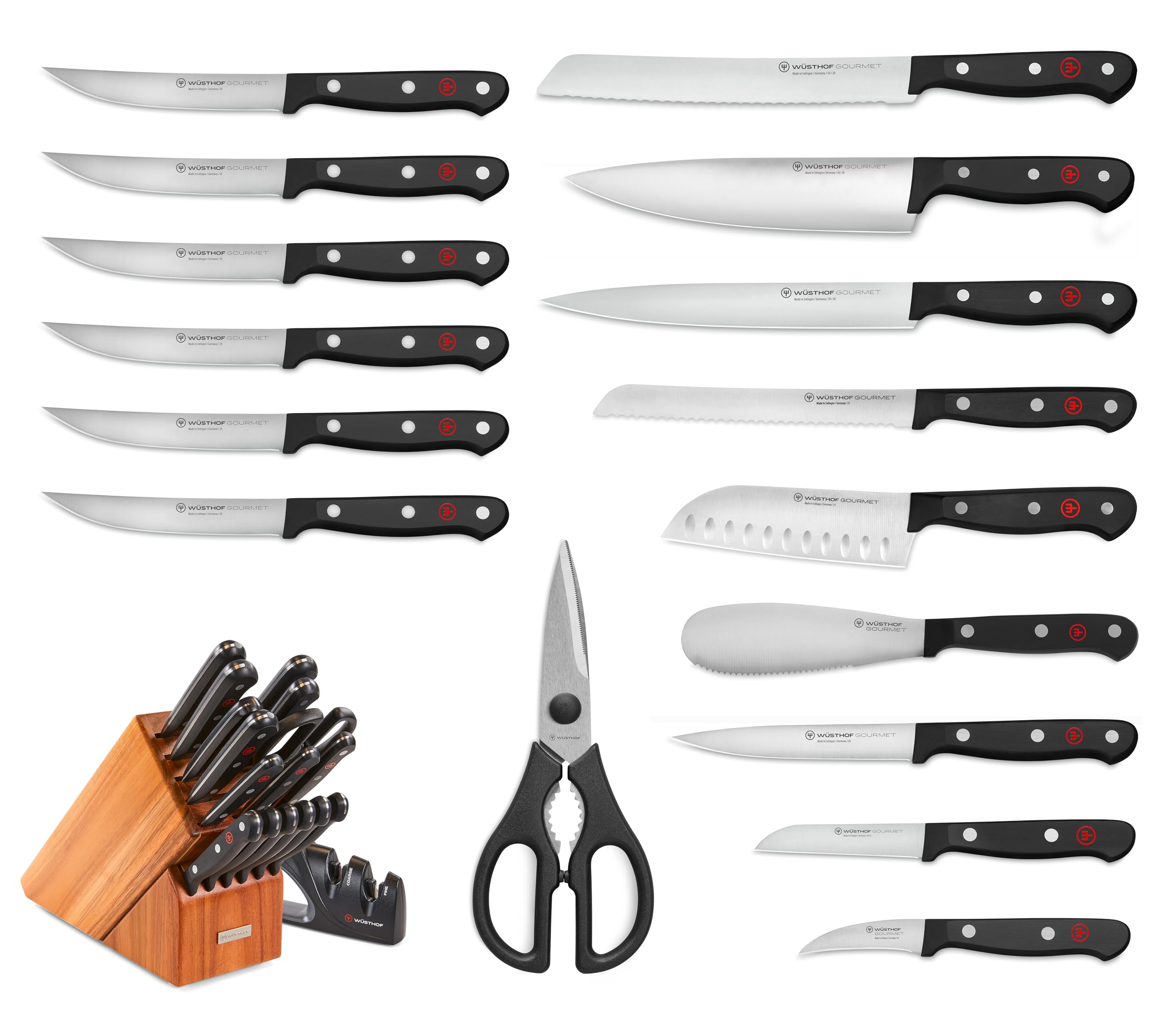 w-sthof-gourmet-18-piece-specialty-knife-block-set-with-17-slot-acacia-block-and image 2