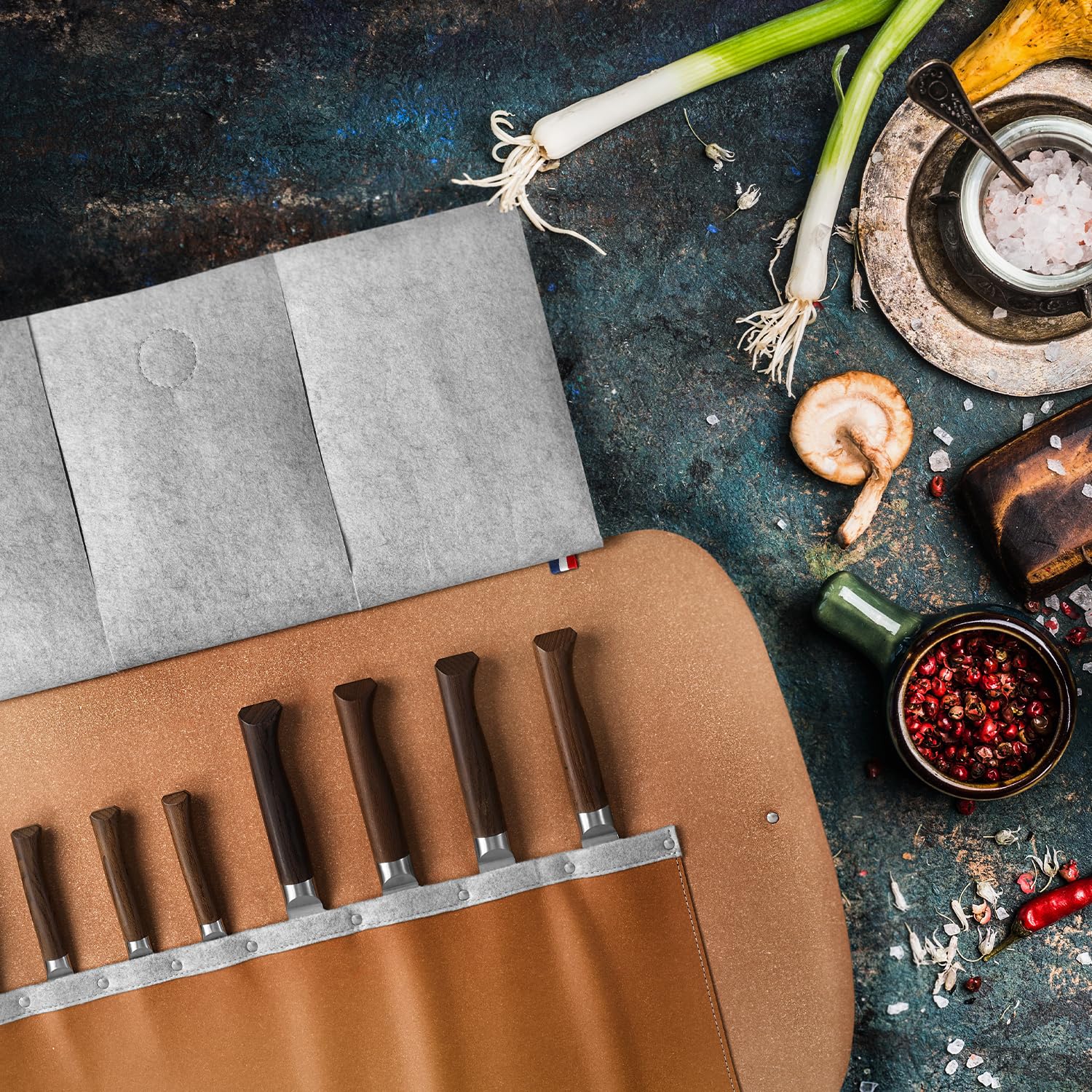 opinel-8-slot-recycled-leather-knife-roll-holds-up-to-8-chef-knives-up-to-10-inc image 6