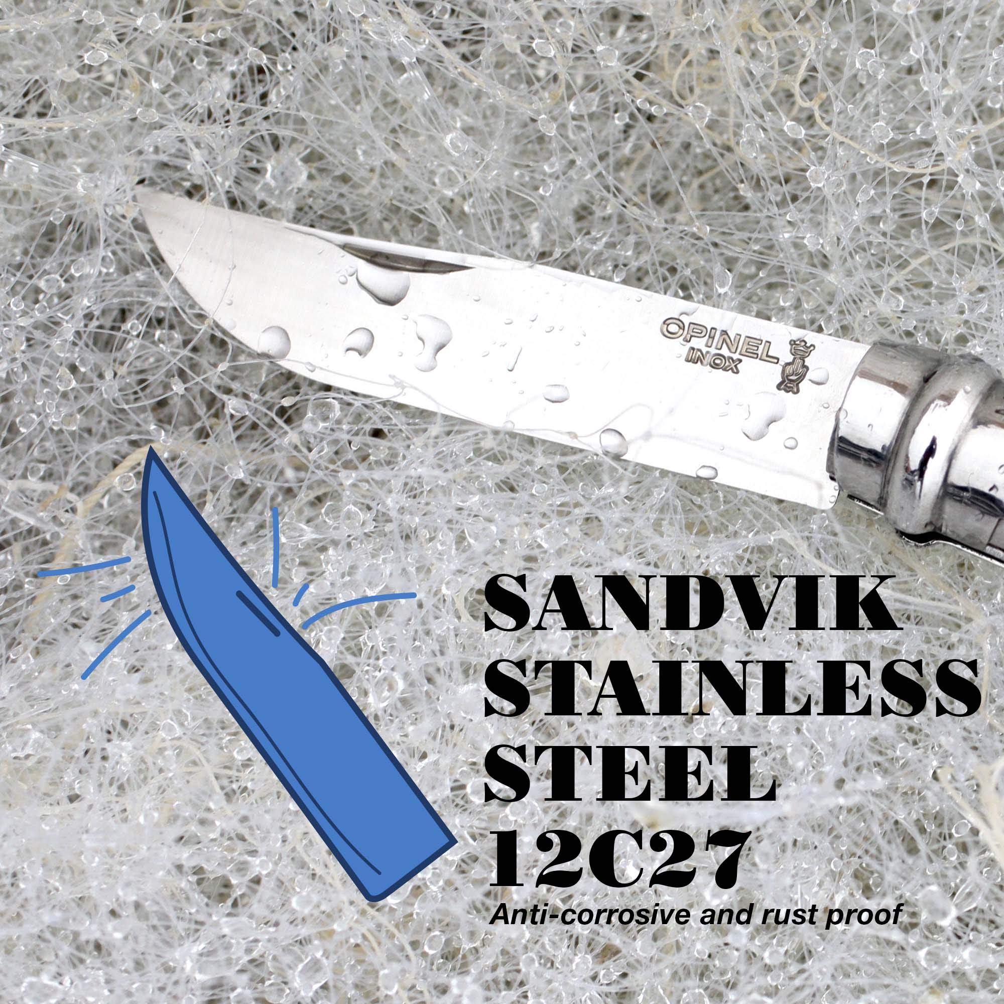opinel-no-08-stainless-steel-folding-pocket-knife-3-35-sandvik-12c27-blade-beech image 6