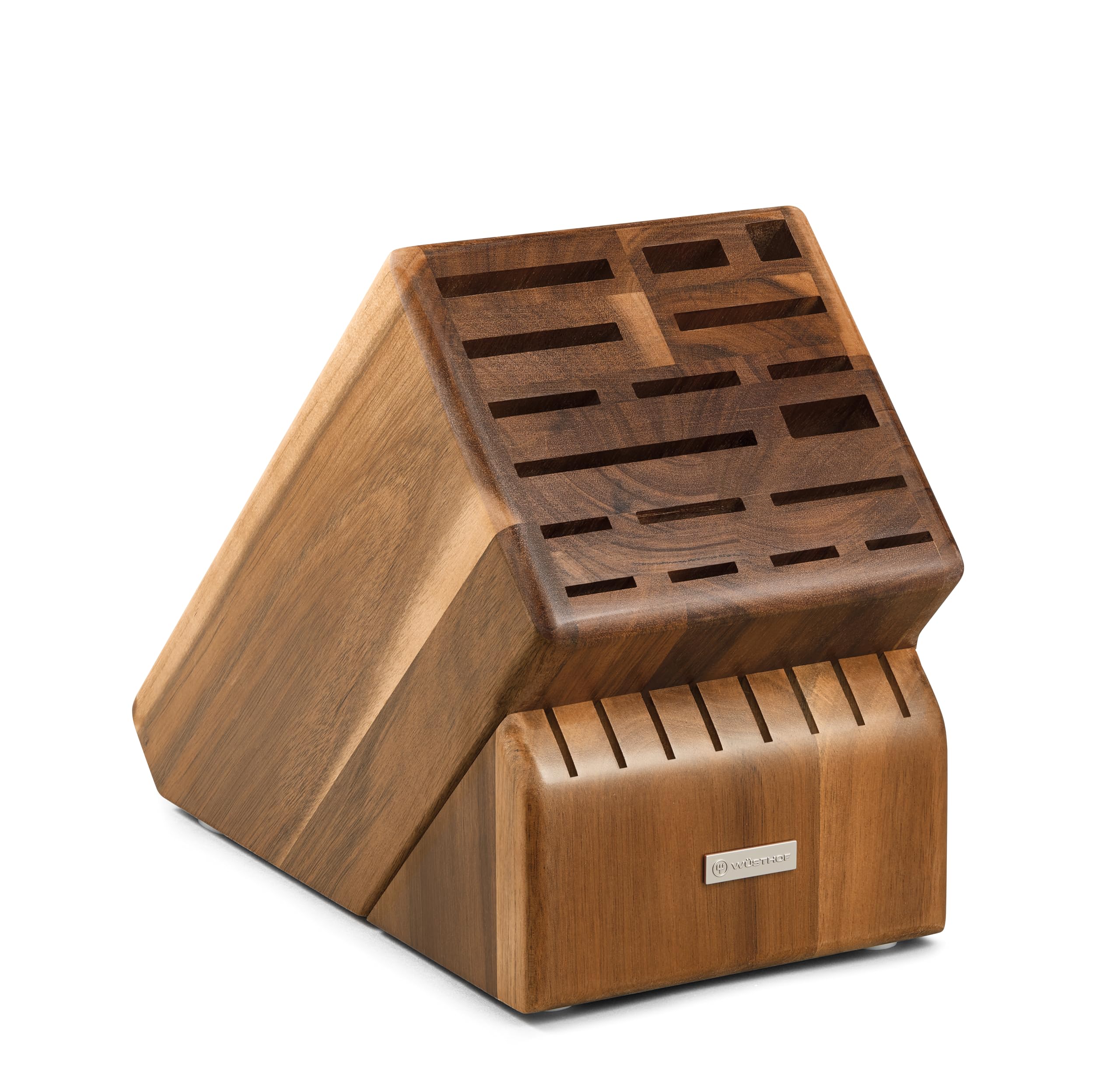 w-sthof-25-slot-acacia-knife-storage-block-angled-acacia-wood-countertop-block-w image 1