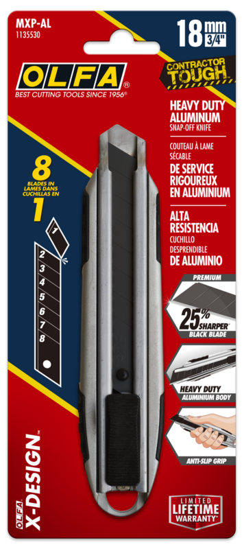 olfa-mxp-al-18mm-die-cast-aluminum-auto-lock-heavy-duty-utility-knife-with-anti- image 5