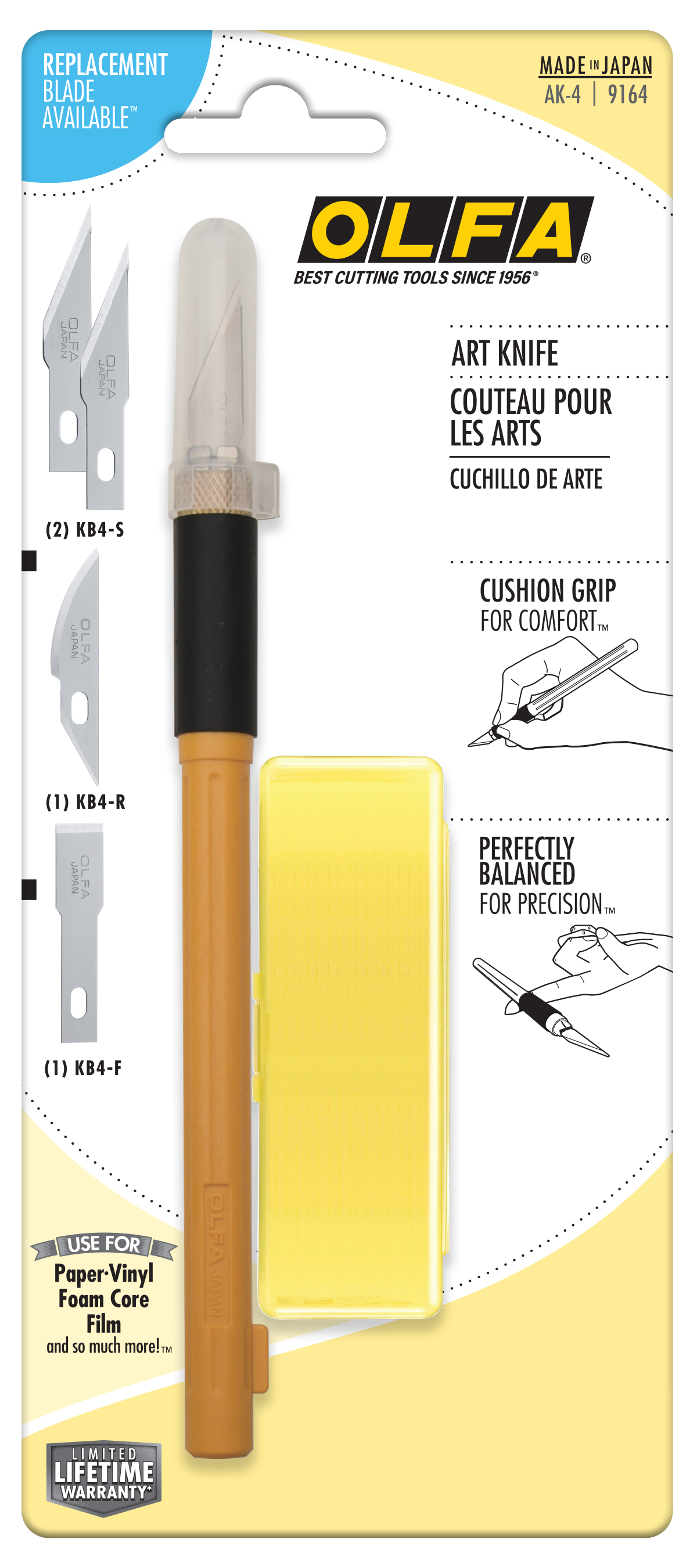 olfa-ak-4-cushion-grip-art-knife-with-quick-spin-blade-change image 2
