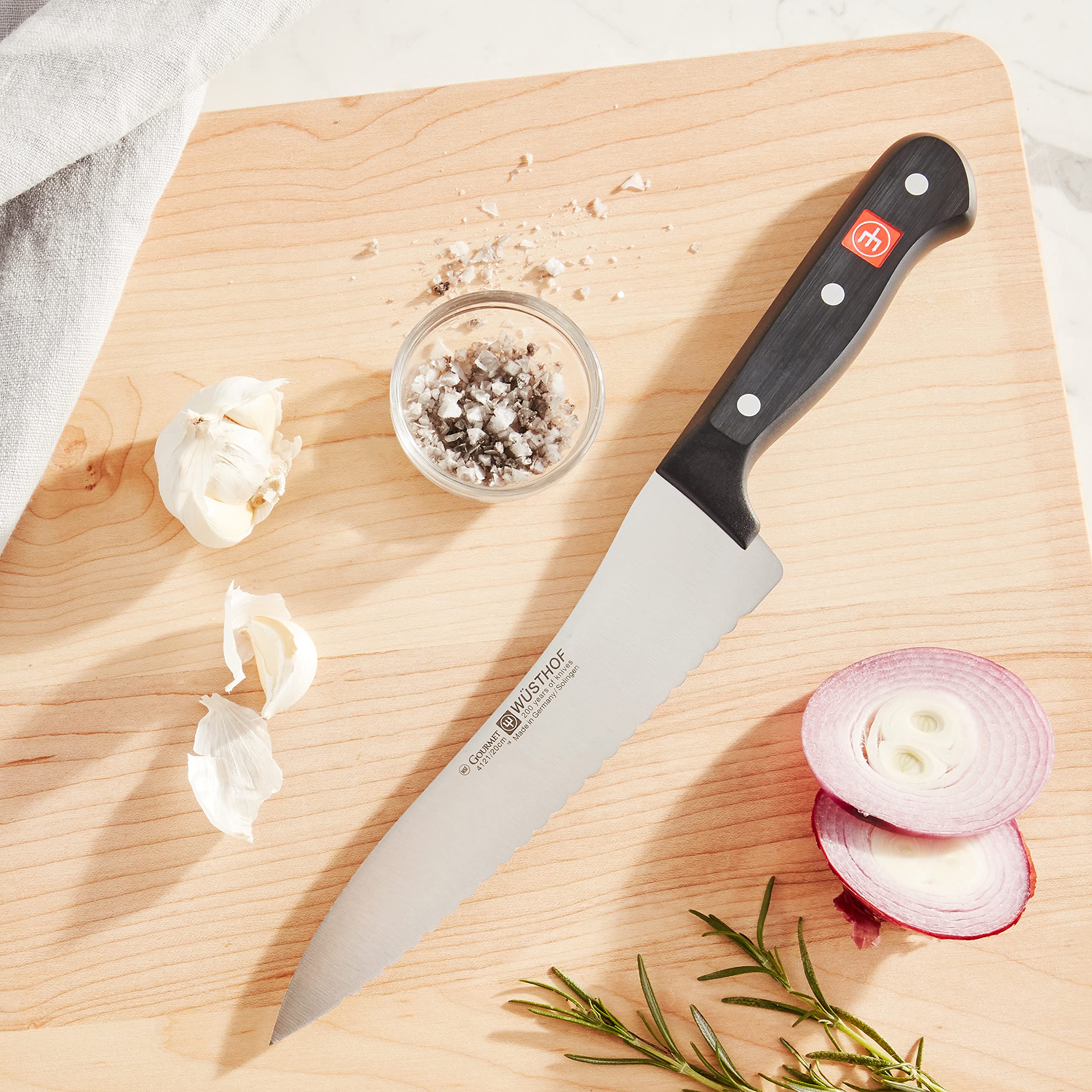 w-sthof-gourmet-8-offset-deli-knife-with-scalloped-edge-laser-cut-stamped-blade image 2