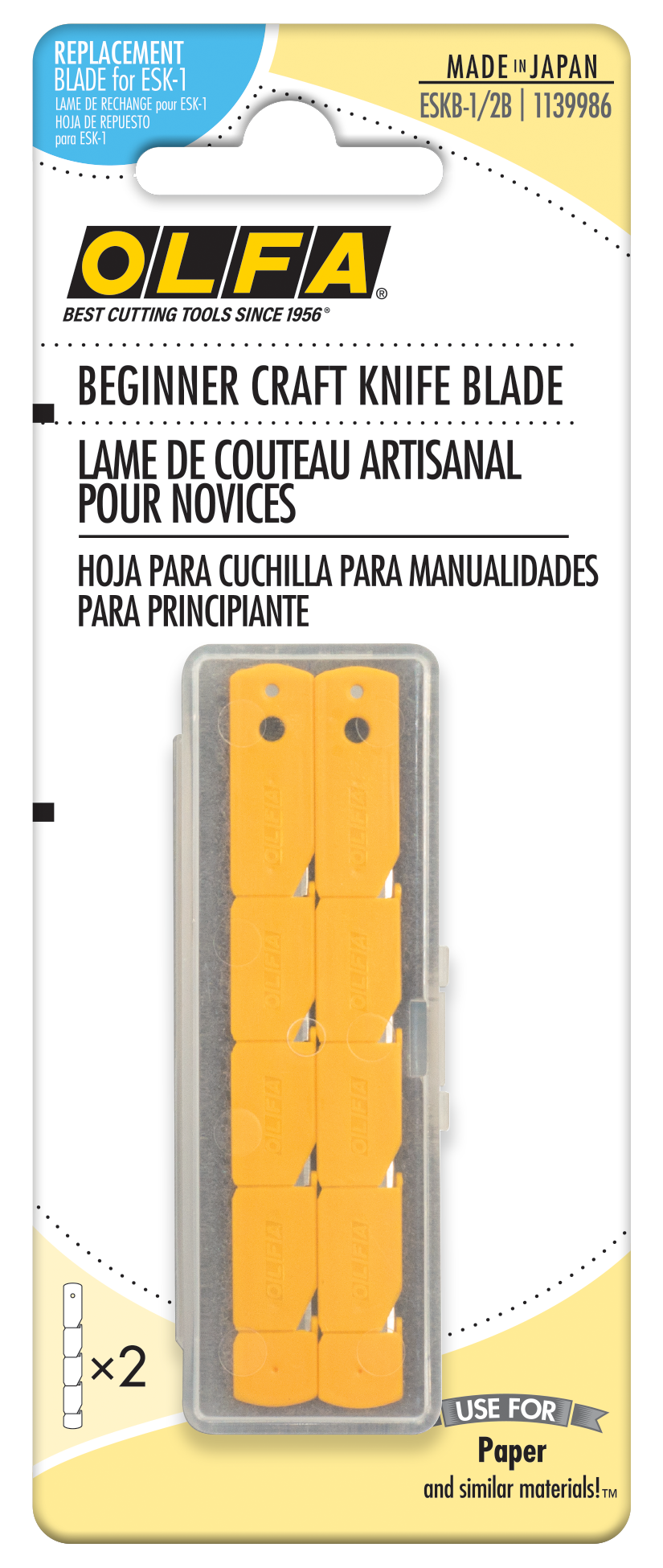 olfa-esk-1-2b-beginner-craft-knife-blades-2-pack image 2