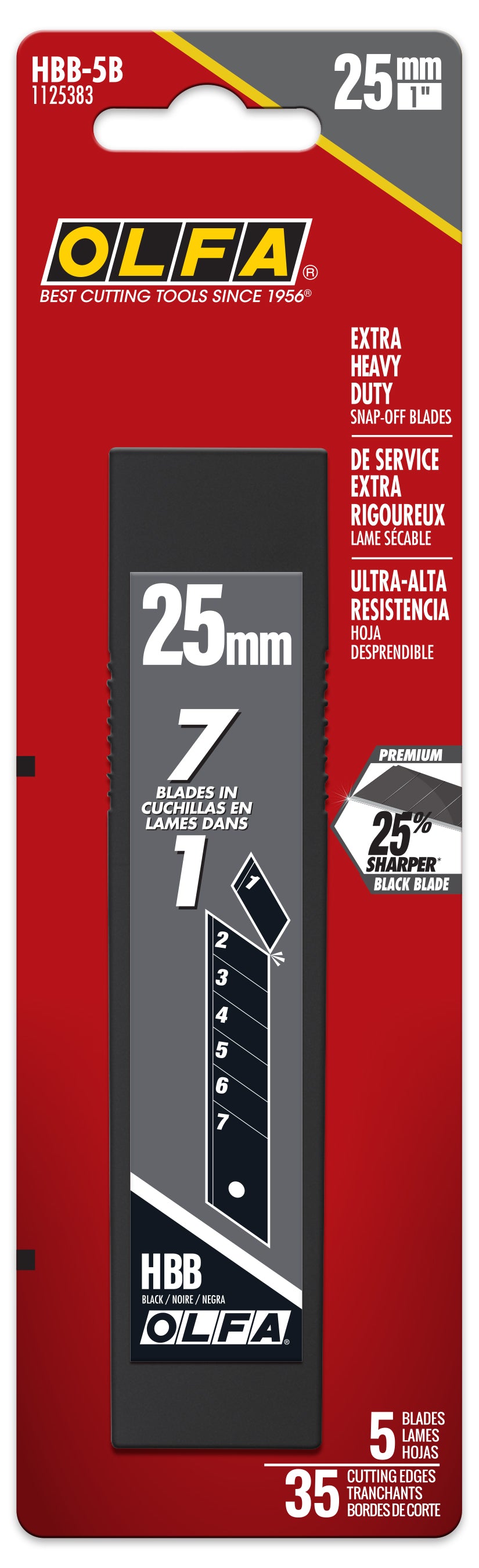 olfa-25mm-hbb-ultra-sharp-black-snap-off-blade-extra-heavy-duty-multi-pack-5-10- image 2