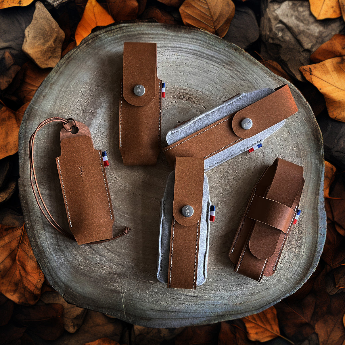 opinel-alpine-sheath-collection-france-regenerated-leather-knife-sheath-by-big-g image 4