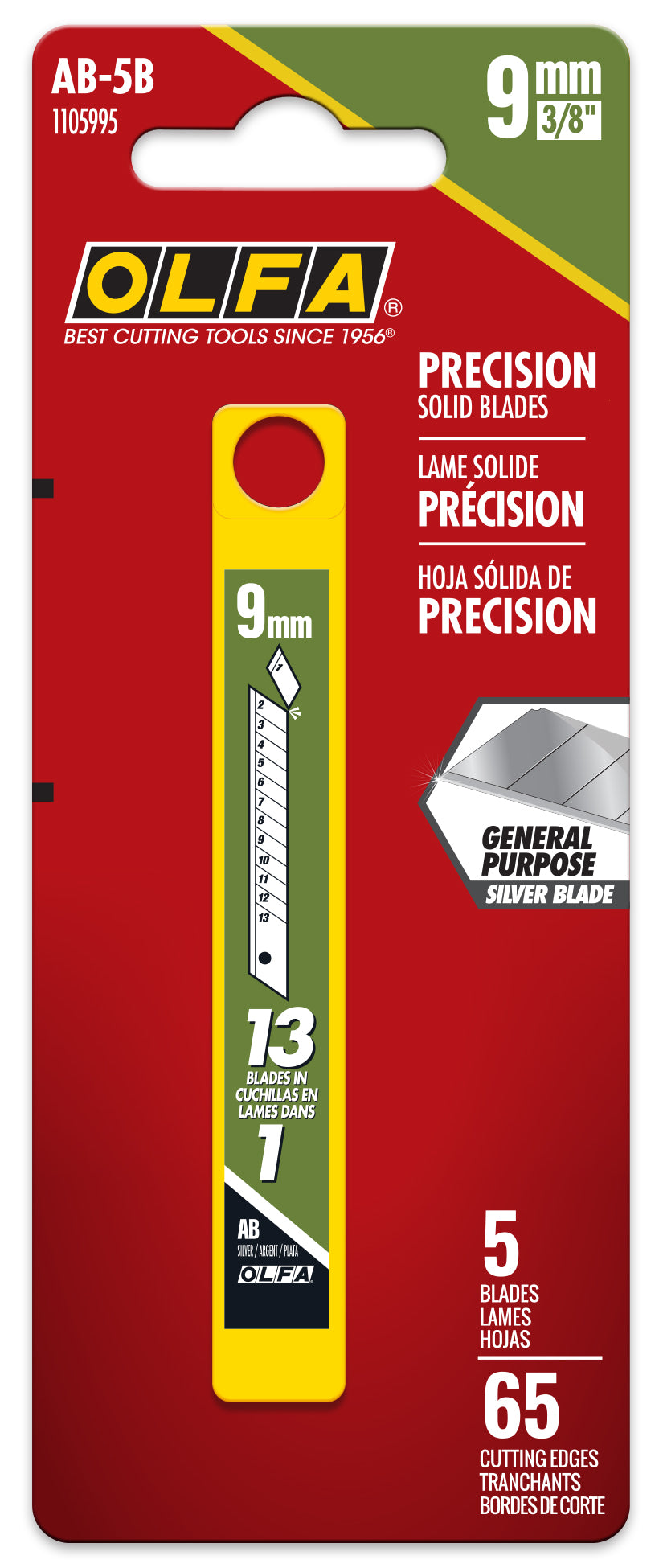 olfa-ab-9mm-silver-snap-off-blades-premium-japanese-steel-13-edges-per-blade-5-1 image 2