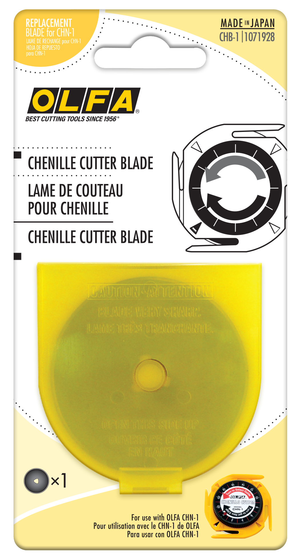 olfa-chb-1-chenille-textile-rotary-blade-60mm-double-honed-1-pack image 2