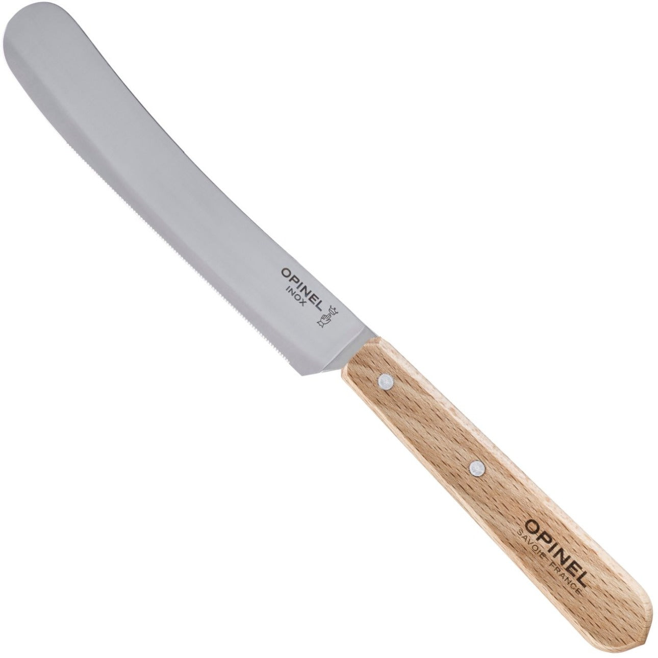 opinel-brunch-spreading-knife-4-5-inch-serrated-blade-with-beech-or-orange-hornb image 2